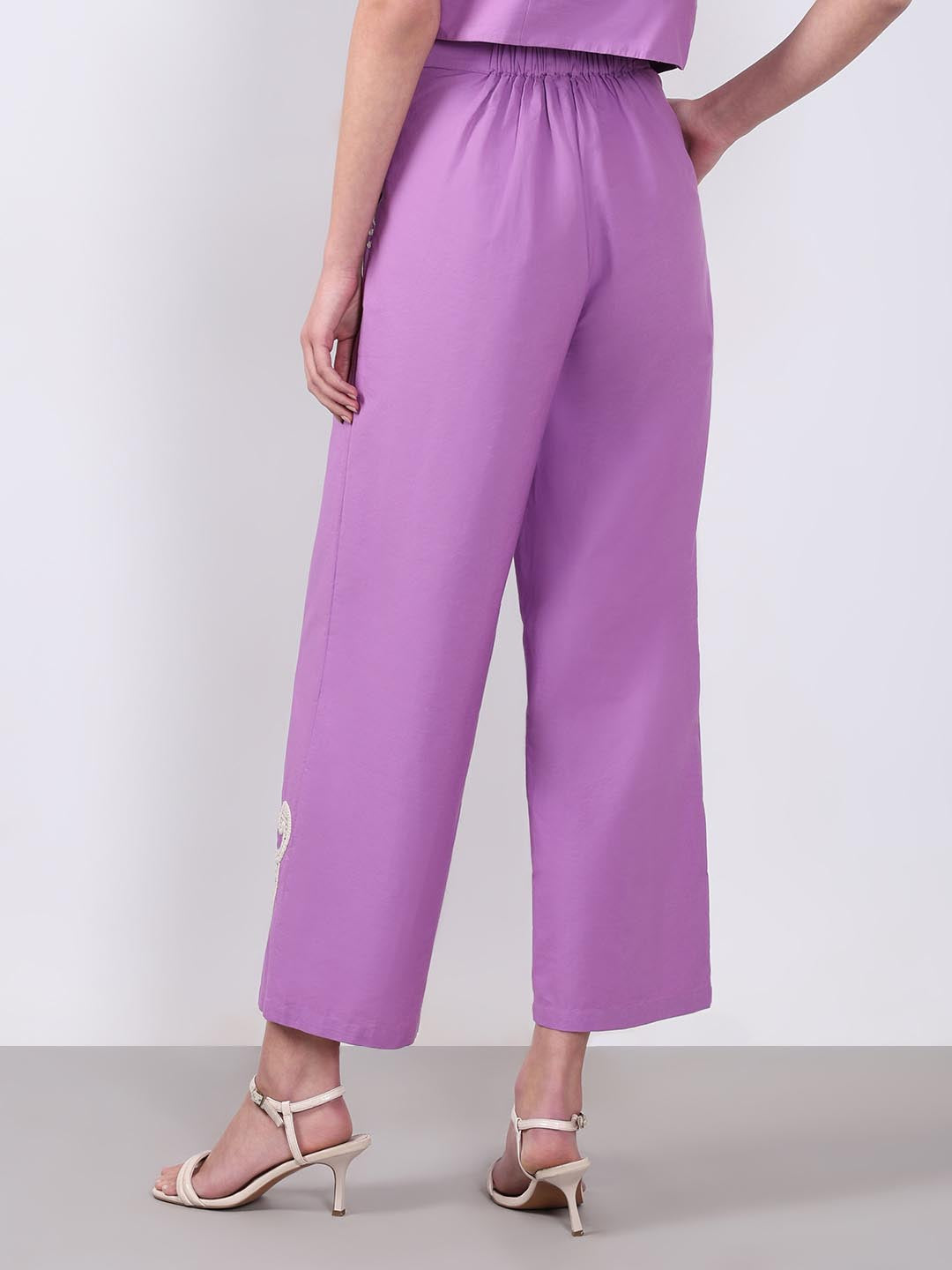 Vero Moda Lavender Embroidered Pants