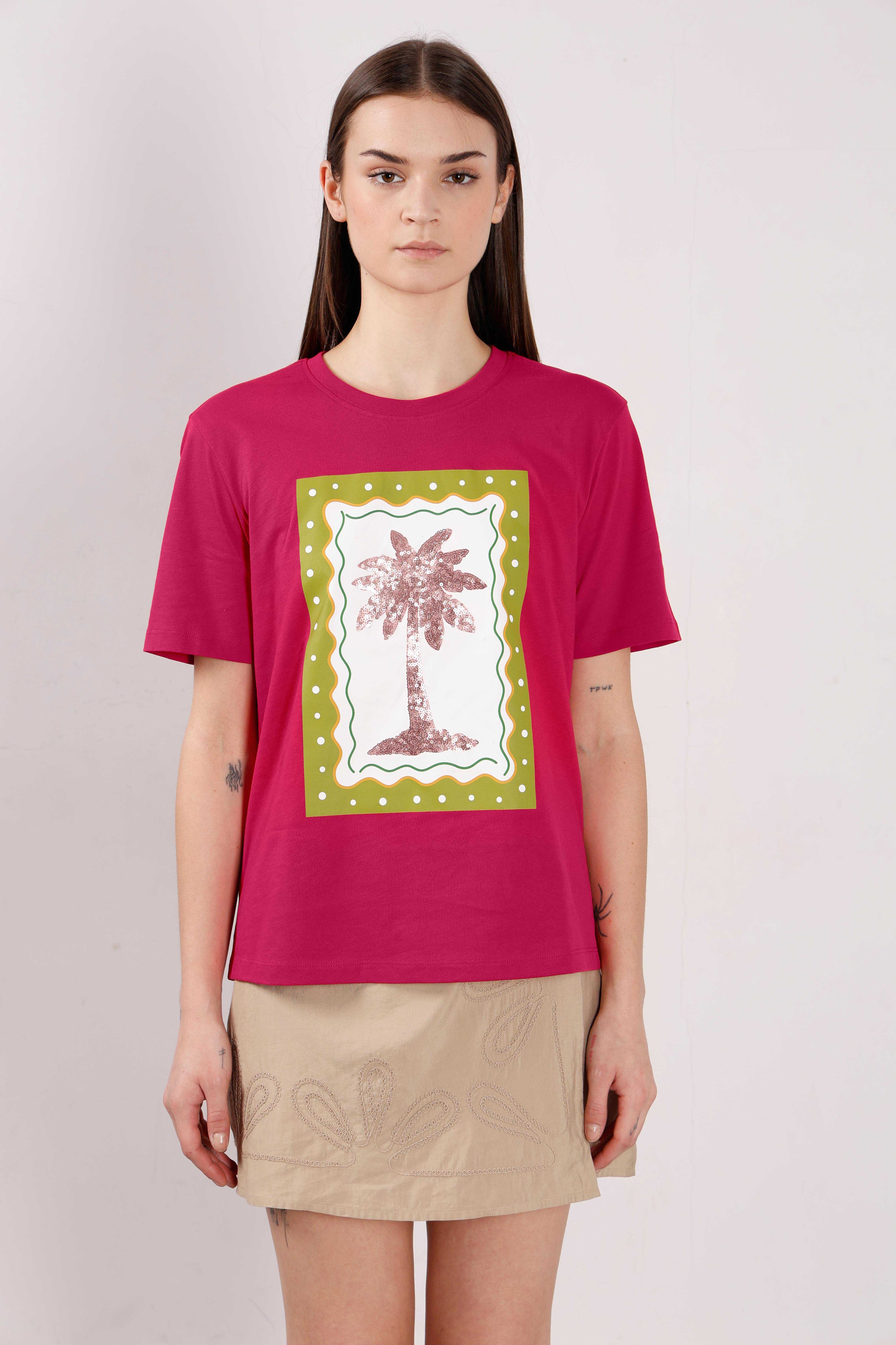 Vero Moda Warm Pink Printed T-Shirt