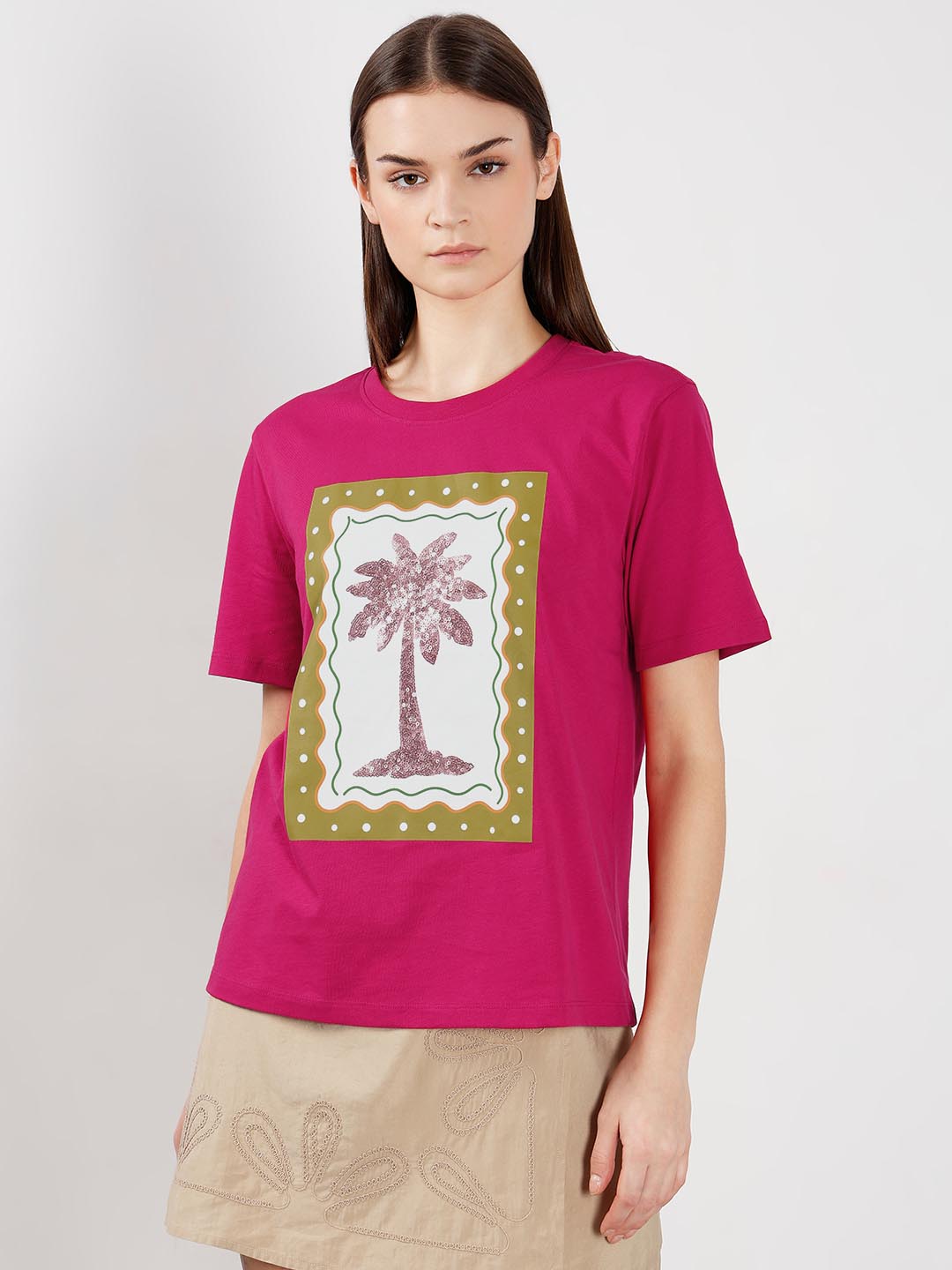Vero Moda Warm Pink Printed T-Shirt