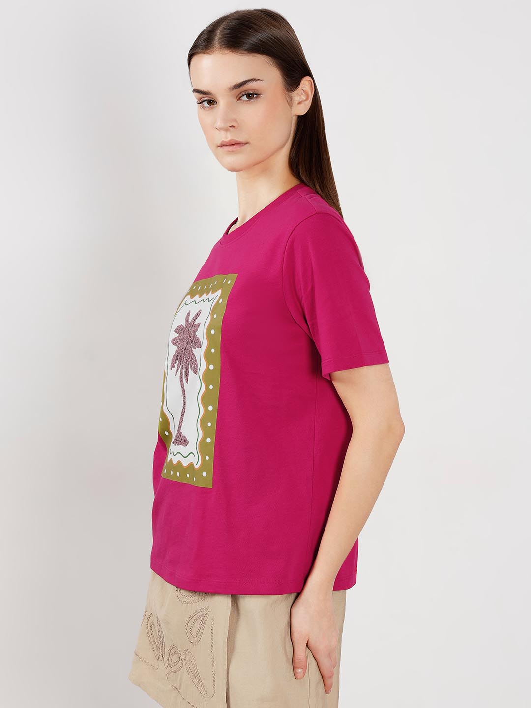 Vero Moda Warm Pink Printed T-Shirt