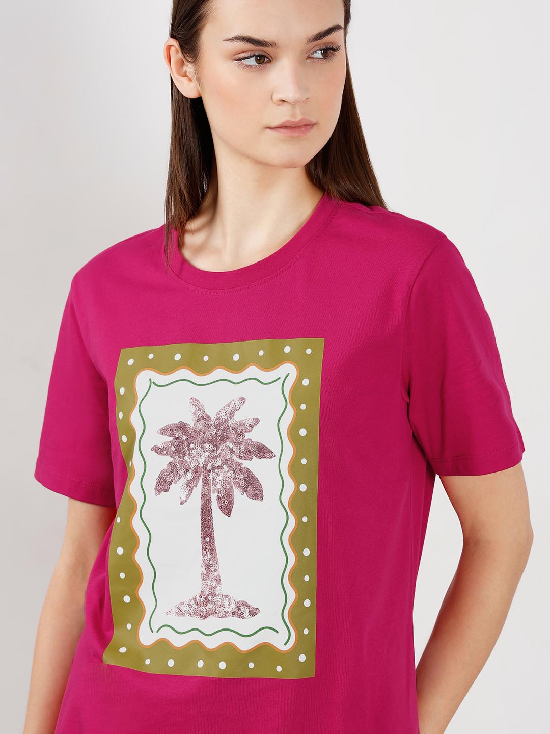 Vero Moda Warm Pink Printed T-Shirt