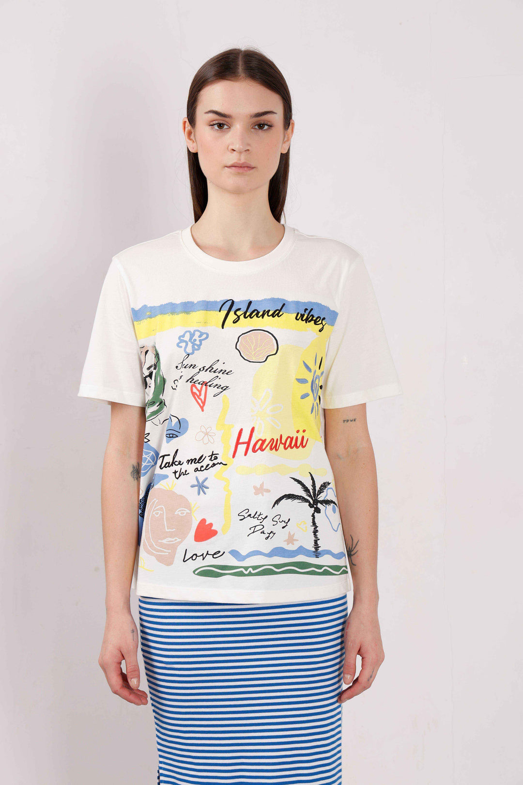 Vero Moda Bright White Printed T-Shirt