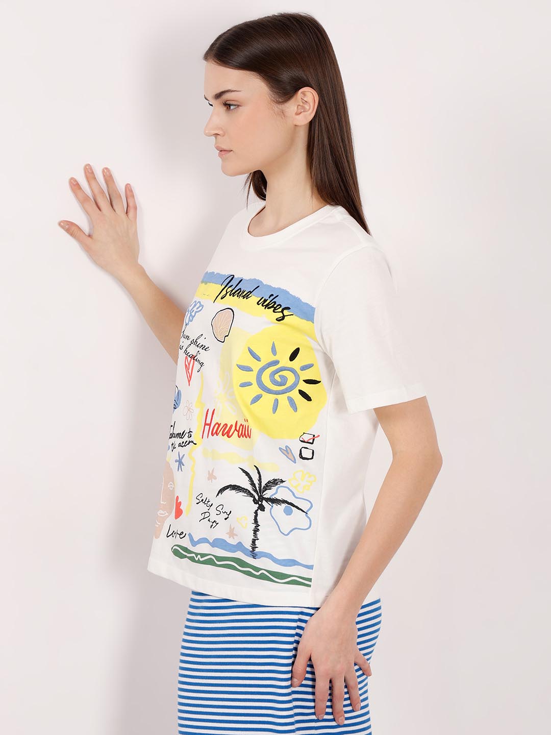 Vero Moda Bright White Printed T-Shirt