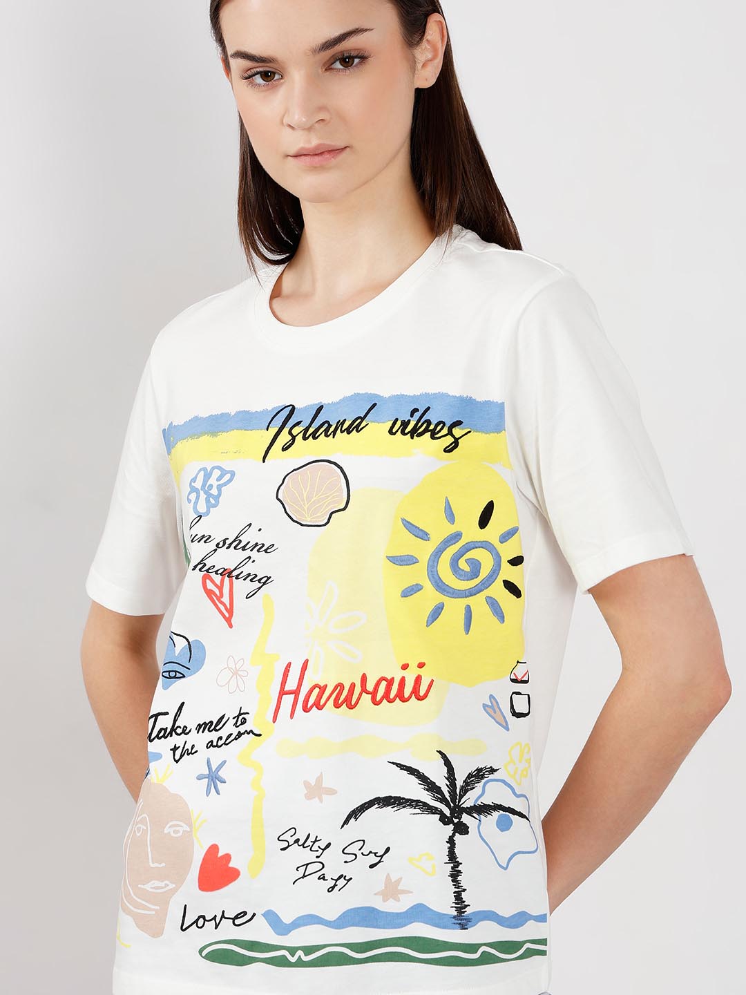 Vero Moda Bright White Printed T-Shirt