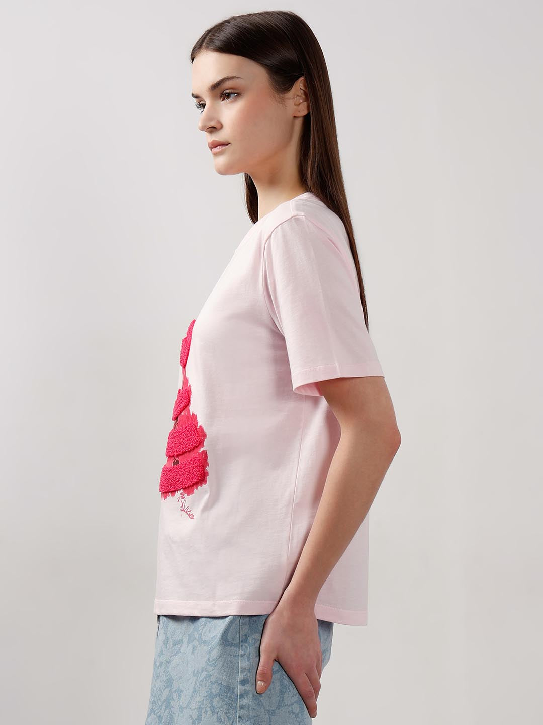 Vero Moda Light Pink 3D Print T-Shirt