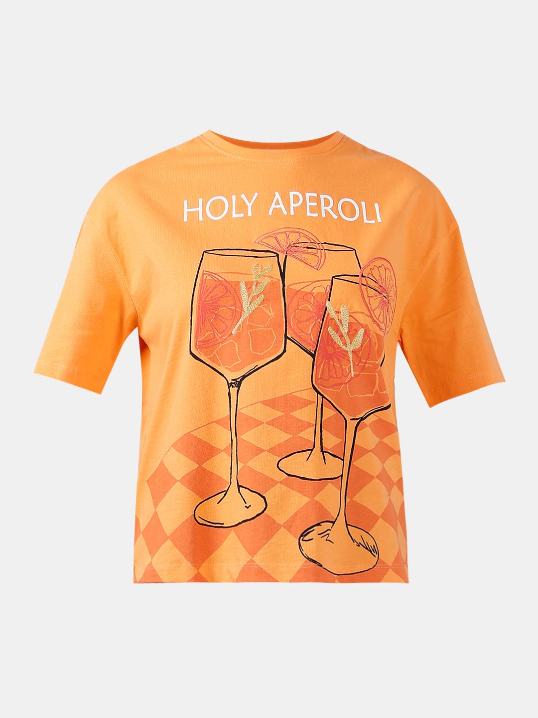 Vero Moda Orange Printed T-Shirt