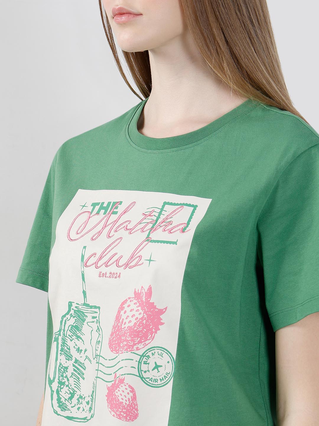 Vero Moda Green Printed T-Shirt