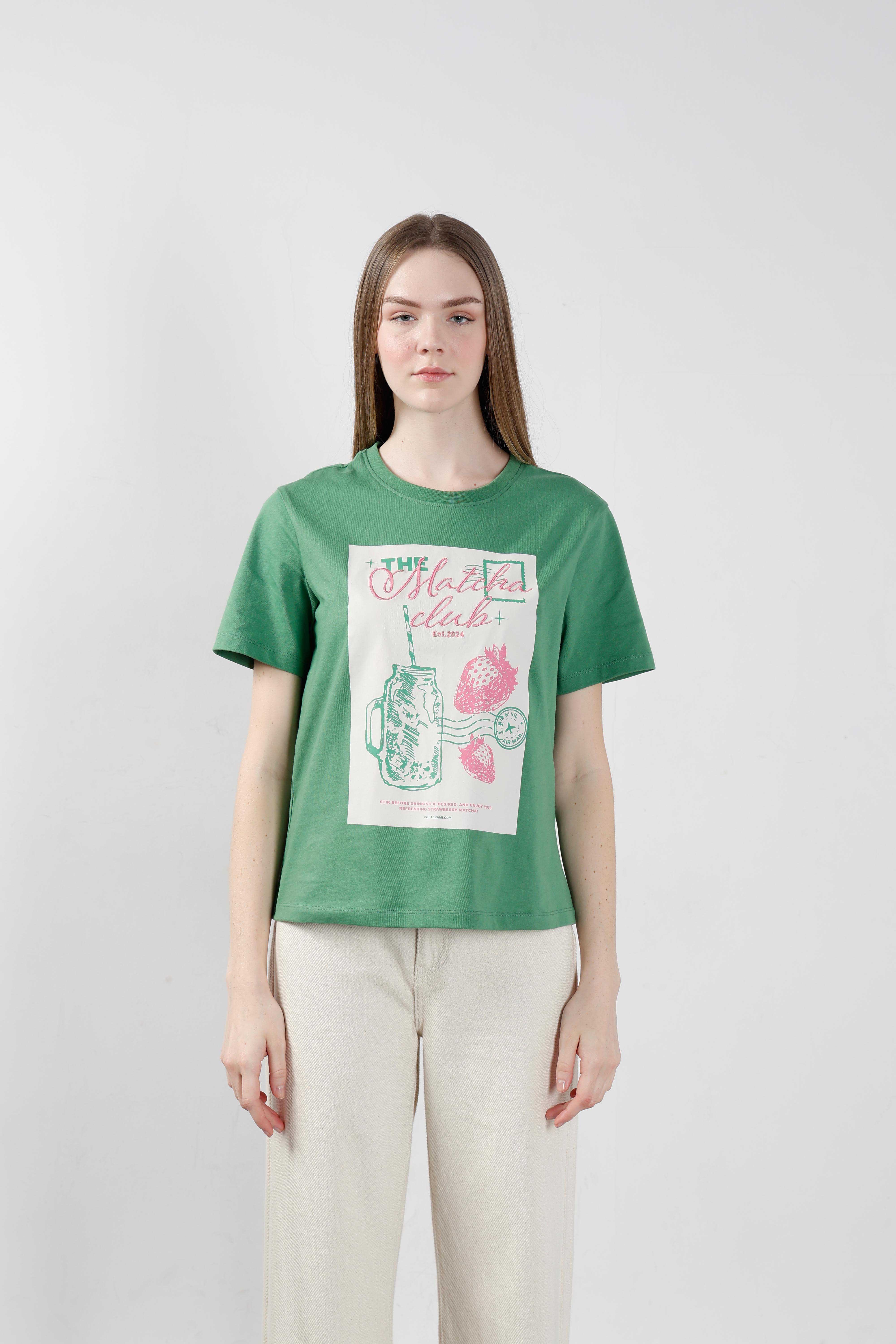 Vero Moda Green Printed T-Shirt