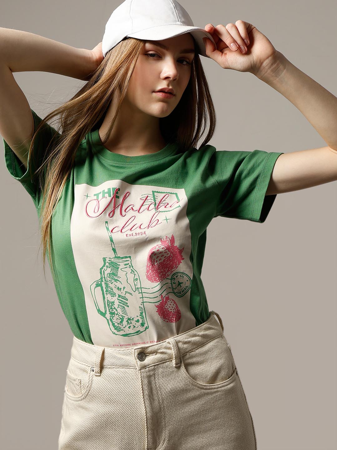 Vero Moda Green Printed T-Shirt