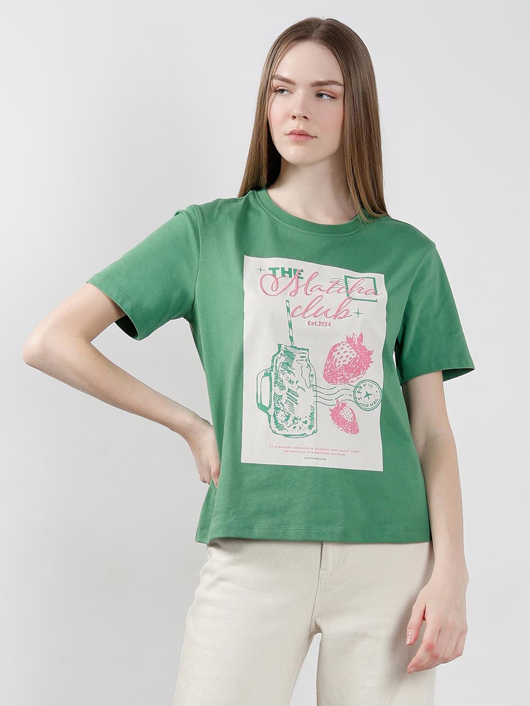Vero Moda Green Printed T-Shirt