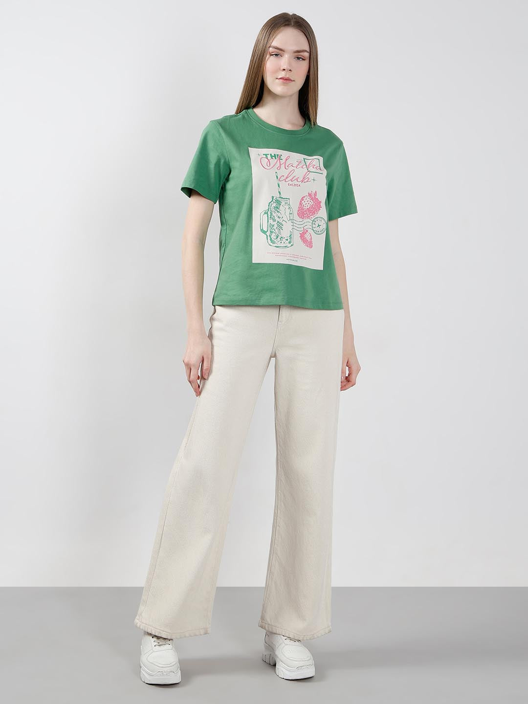 Vero Moda Green Printed T-Shirt