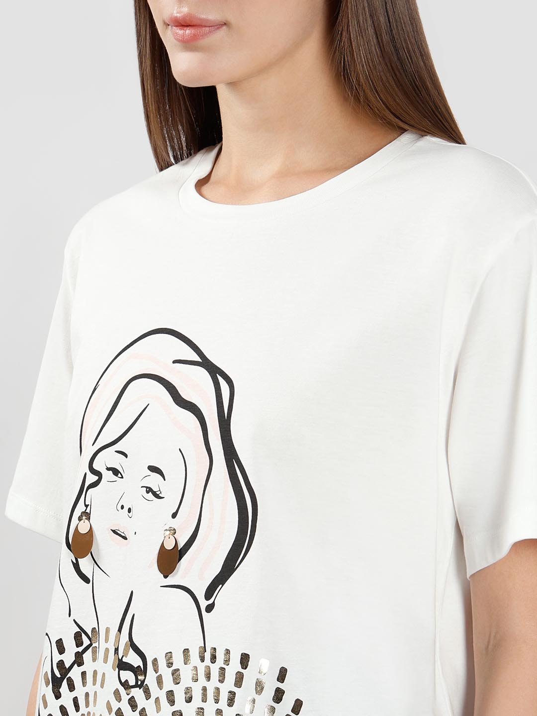Vero Moda White Printed T-Shirt