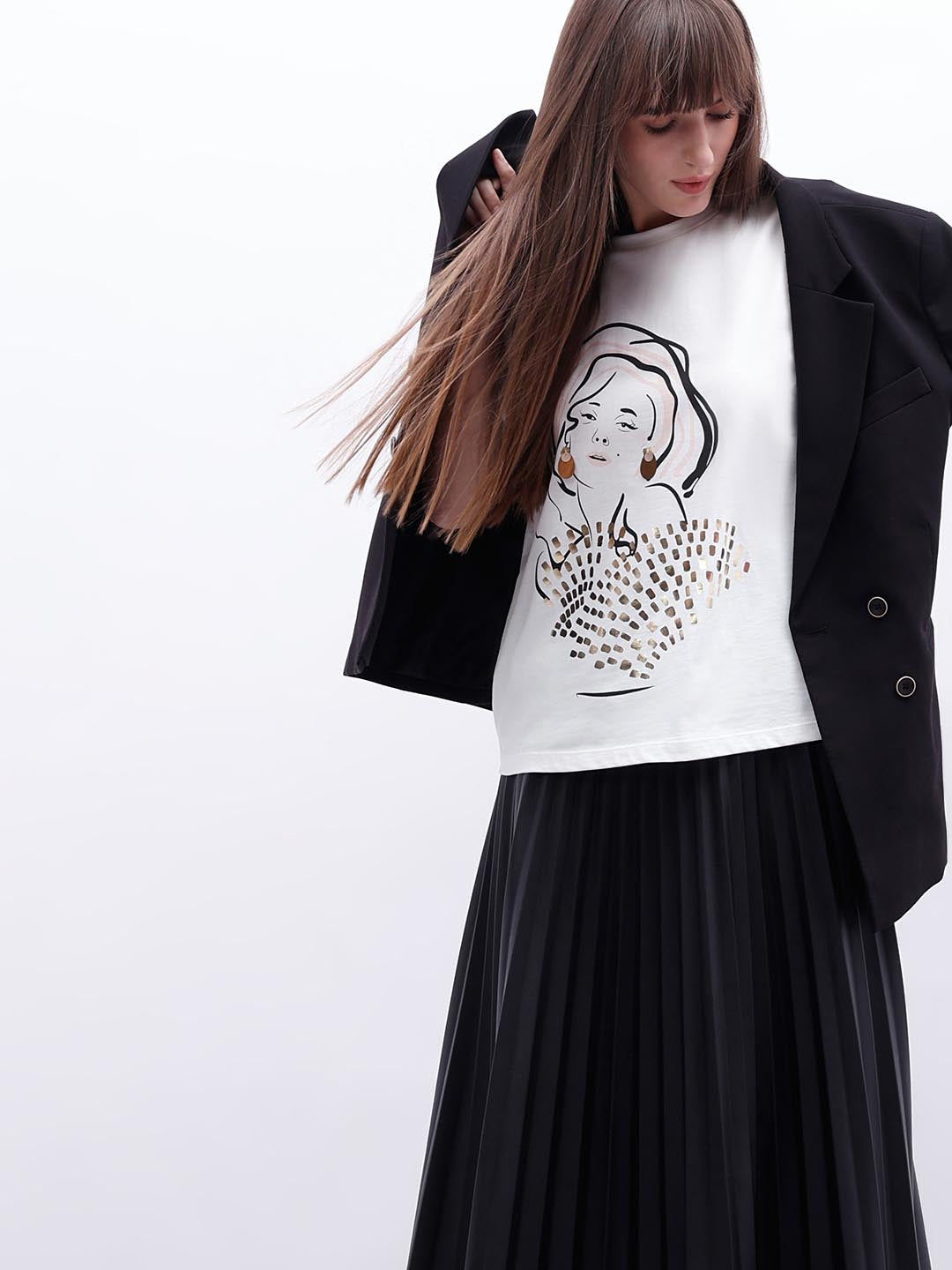 Vero Moda White Printed T-Shirt