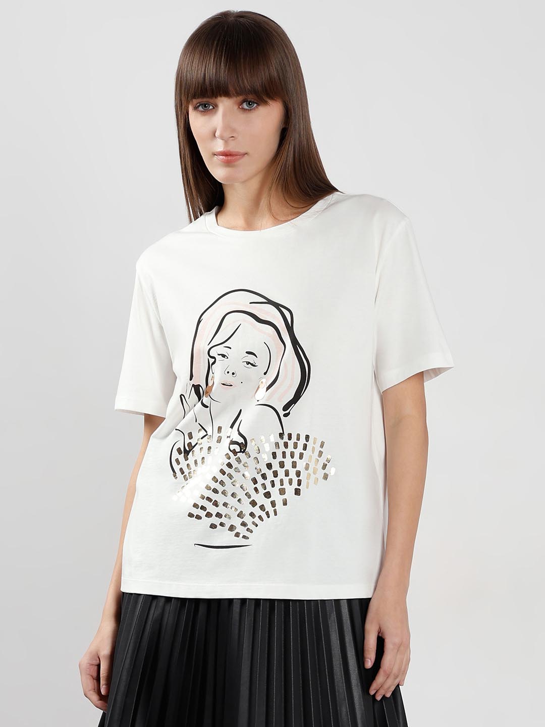 Vero Moda White Printed T-Shirt