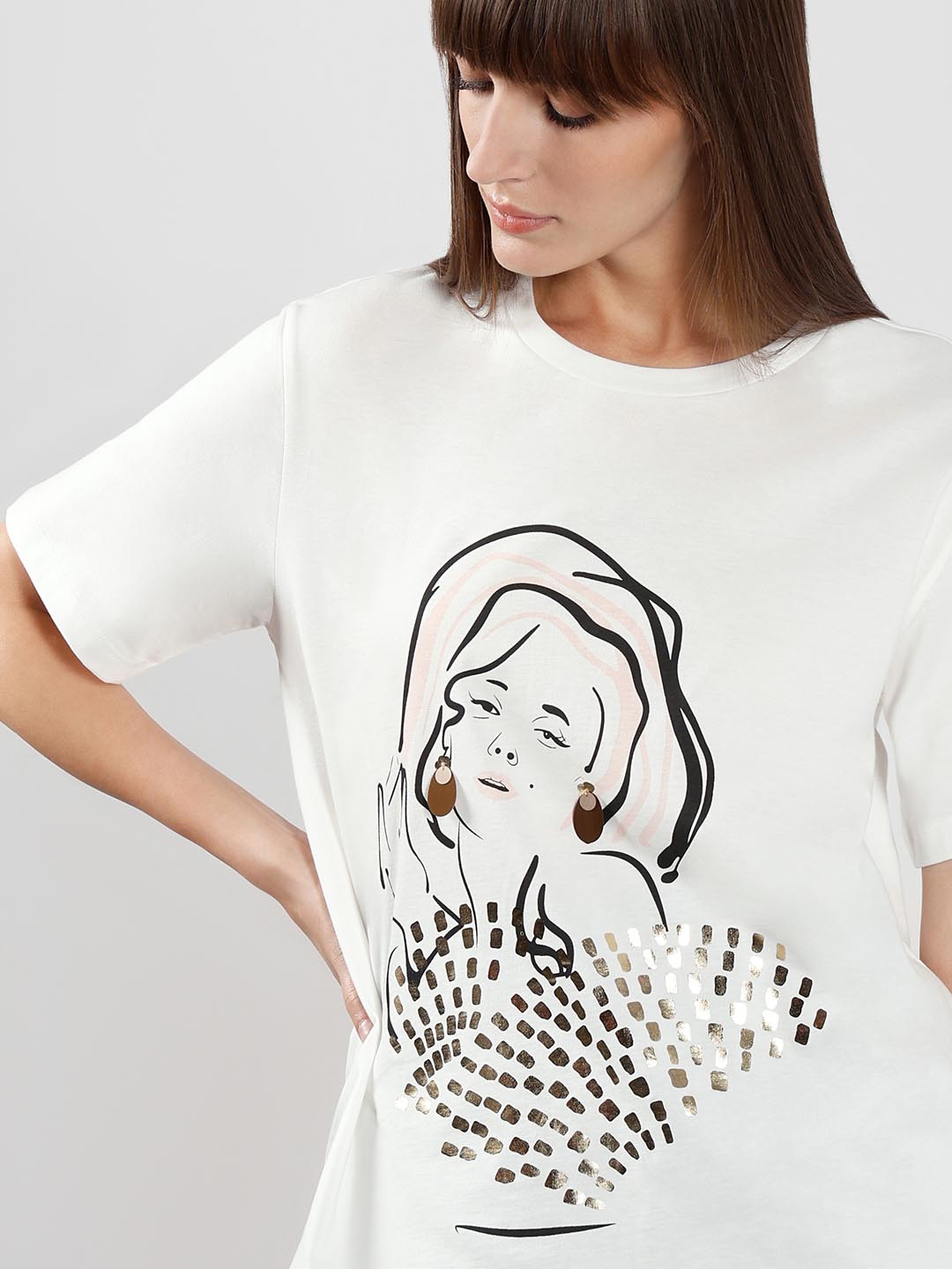 Vero Moda White Printed T-Shirt