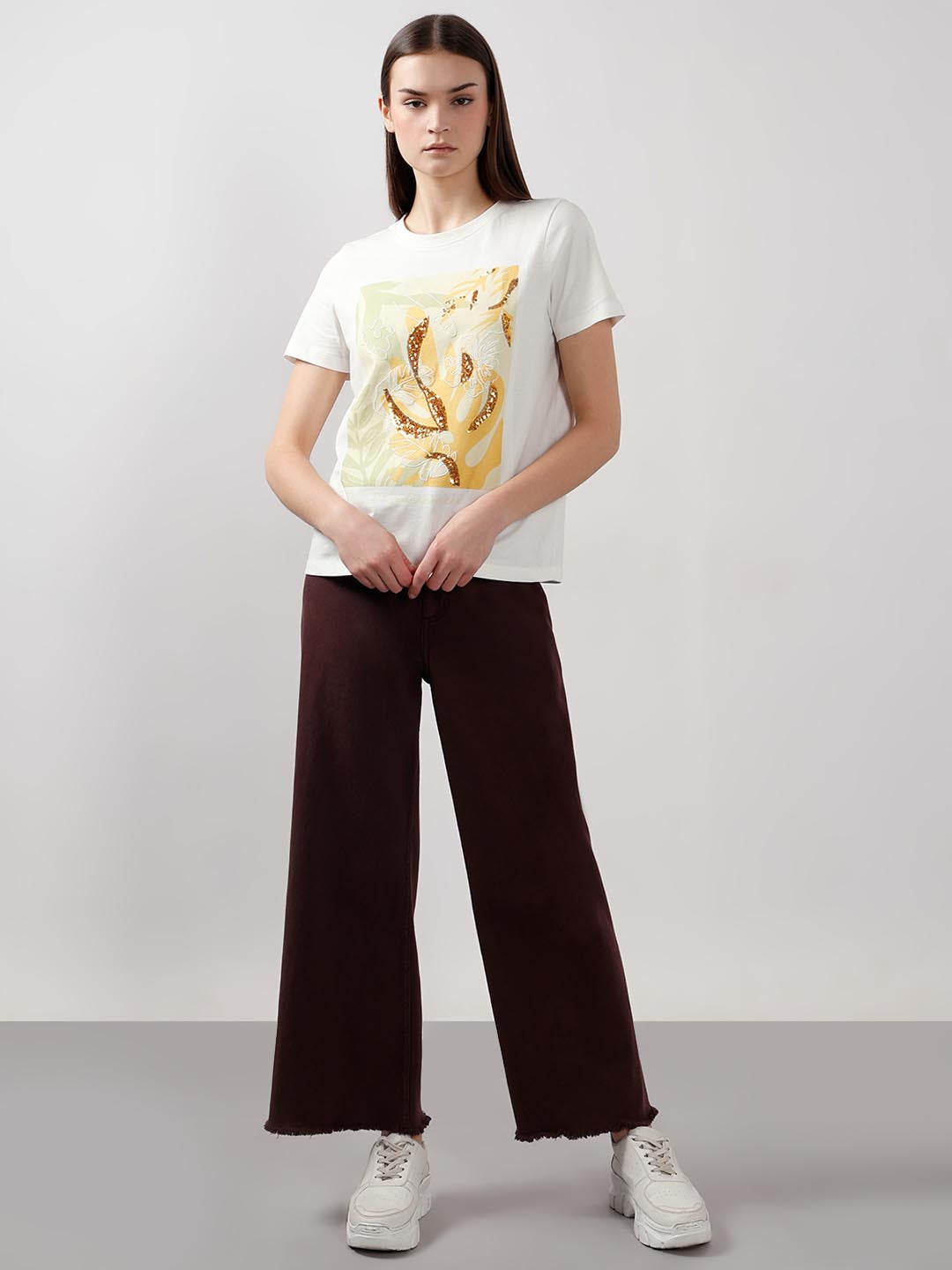 Vero Moda White Embellished Print T-Shirt