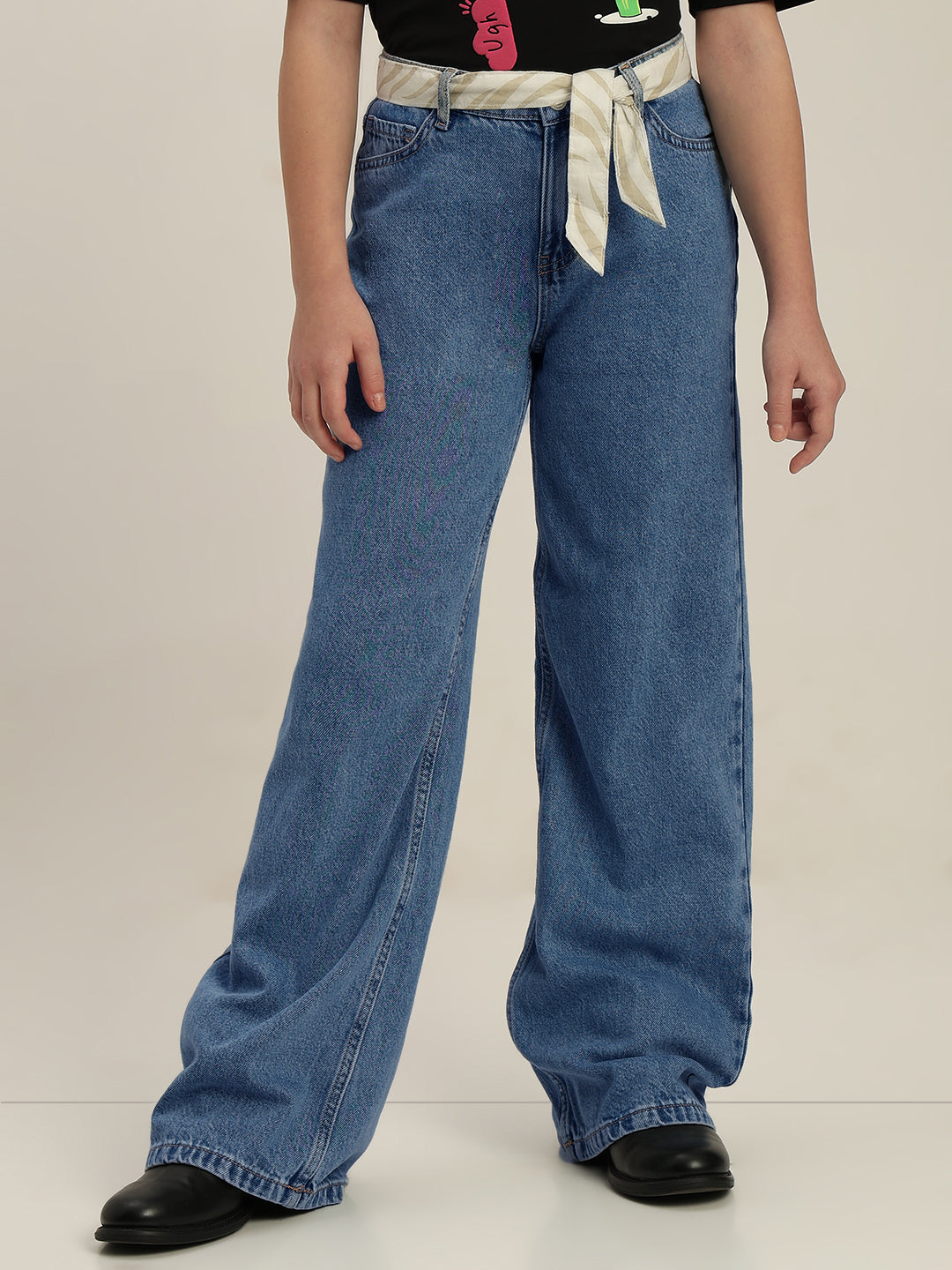 GIRLS Blue Wide Leg Jeans