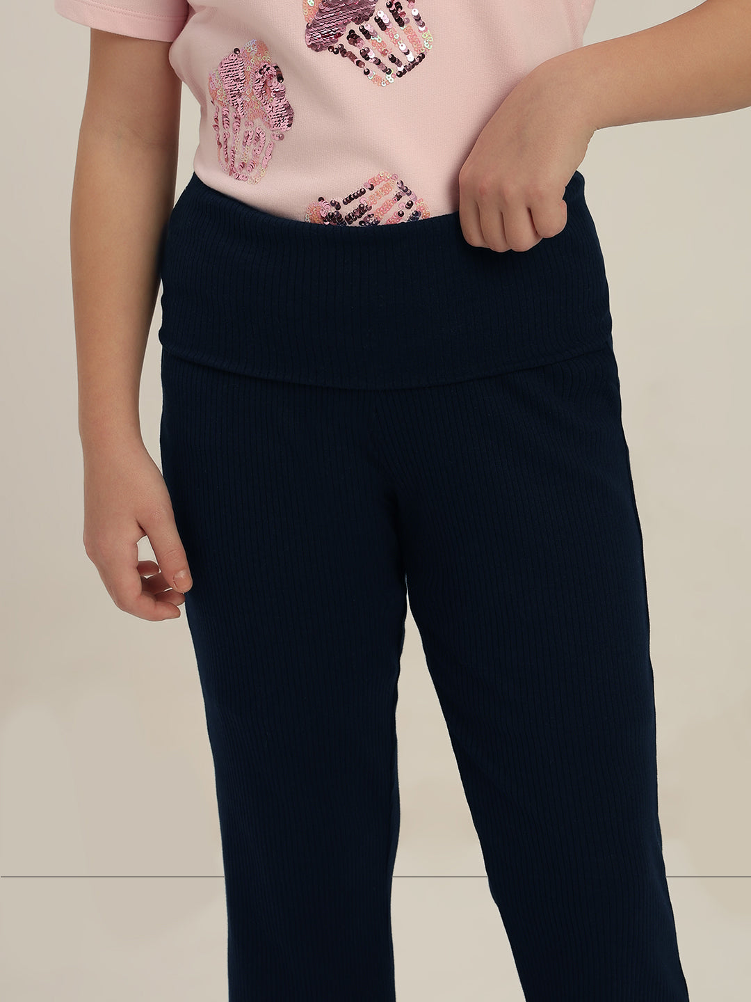 GIRLS High Stretch Fold Down Pants