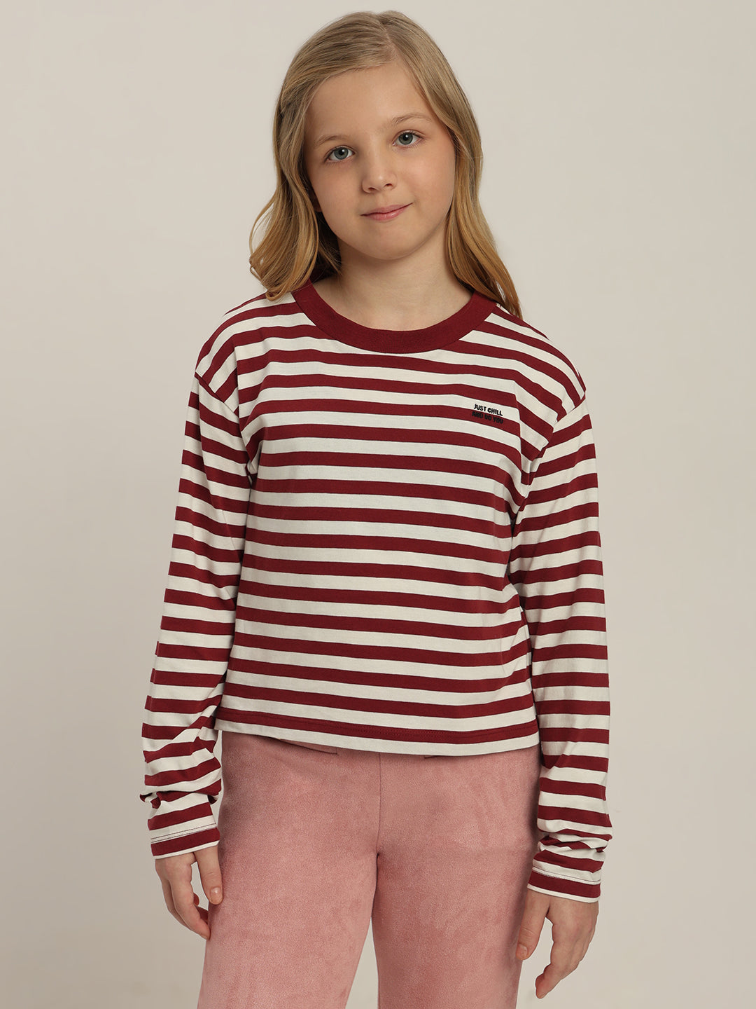 GIRLS White Striped Short Top