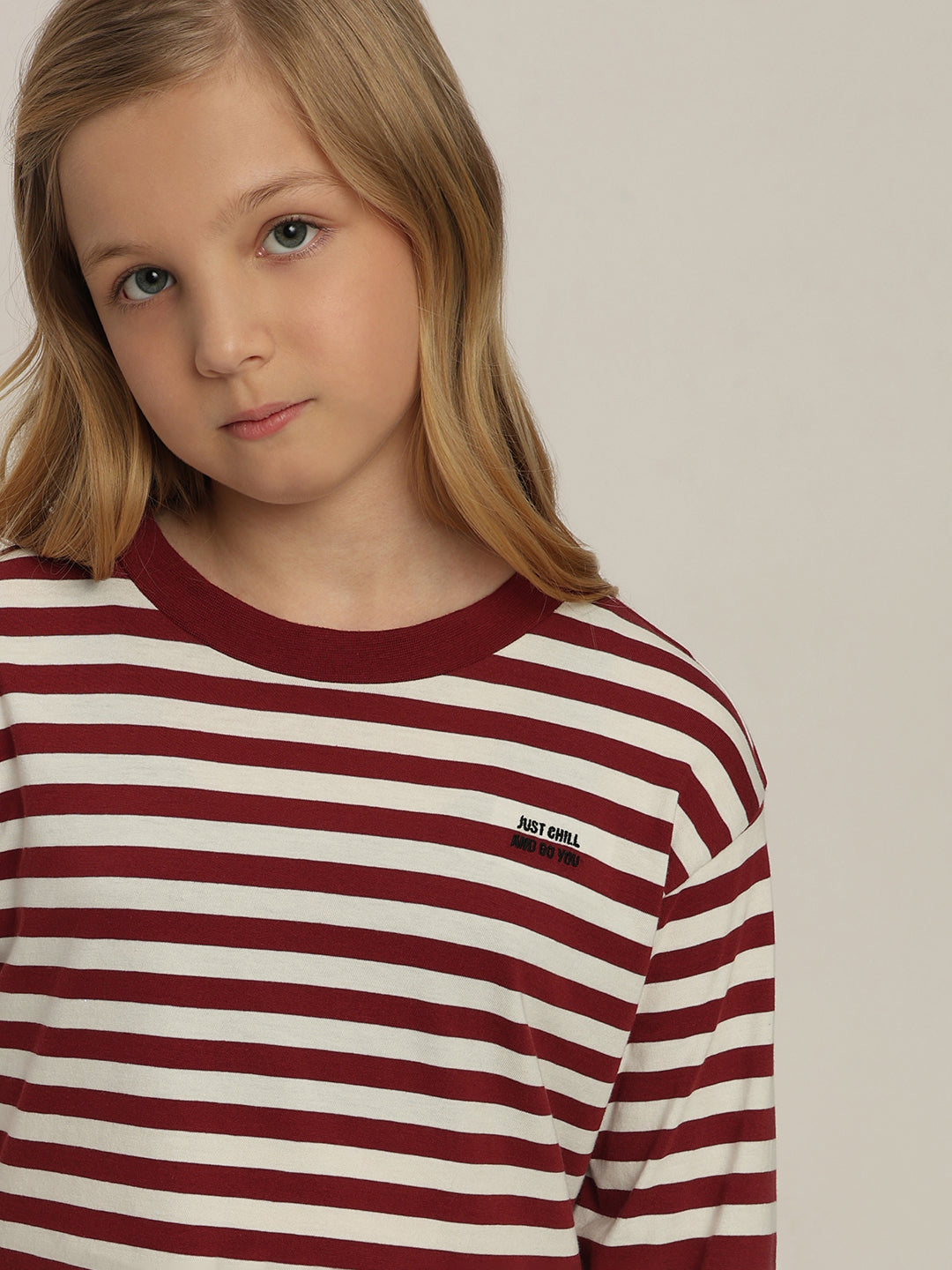 GIRLS White Striped Short Top