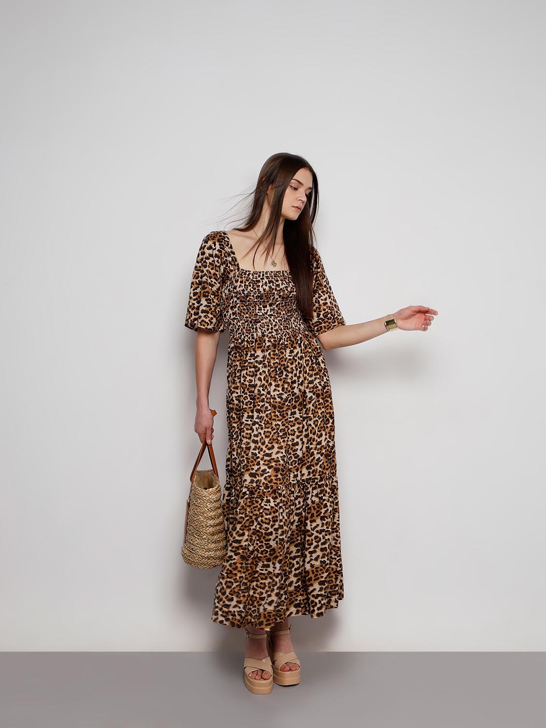 VERO MODA Brown Animal Print Dress
