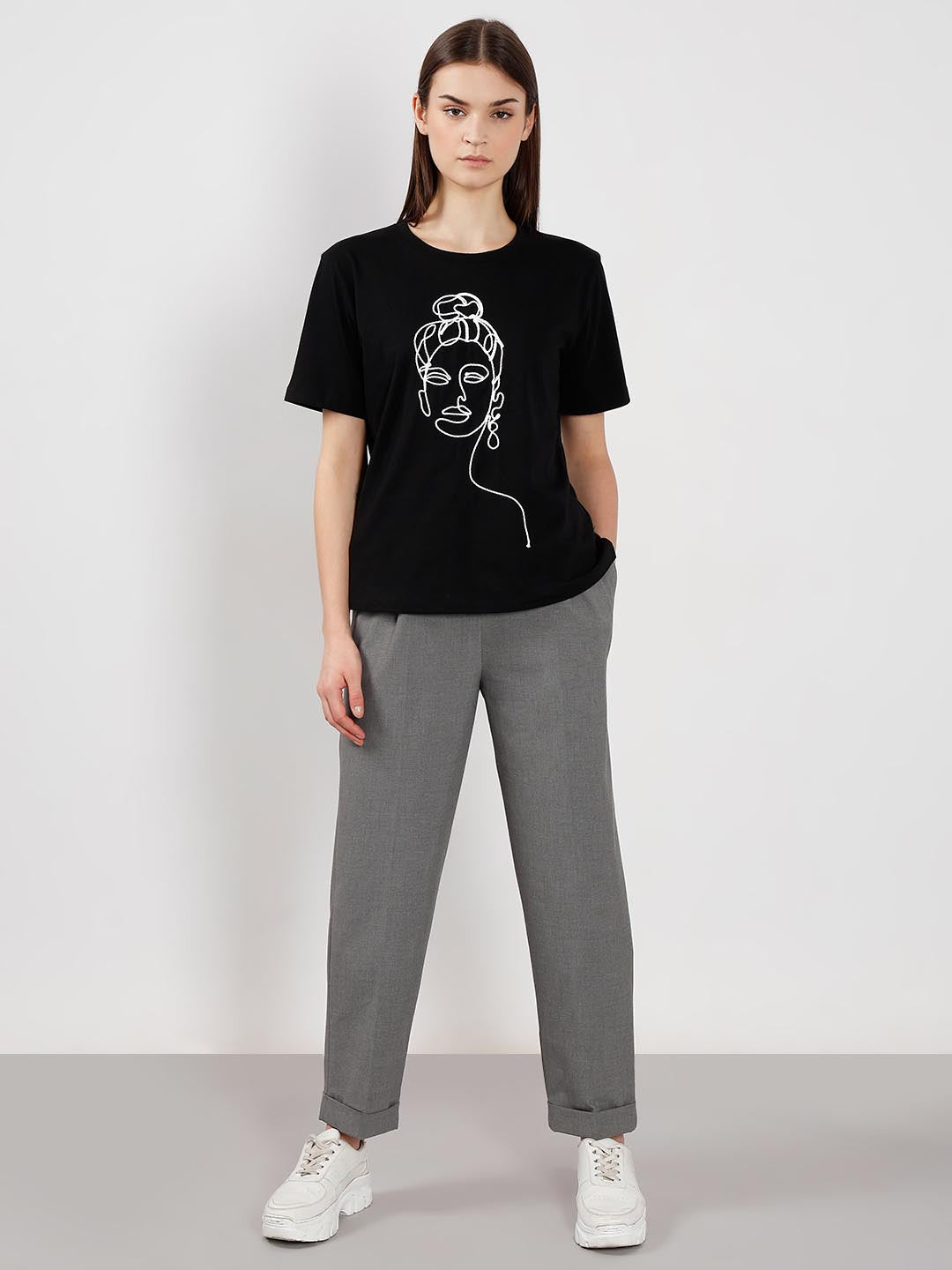 Vero Moda Black Cotton T-Shirt
