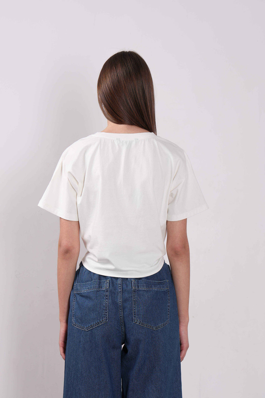 Vero Moda White Embroidered Print T-Shirt