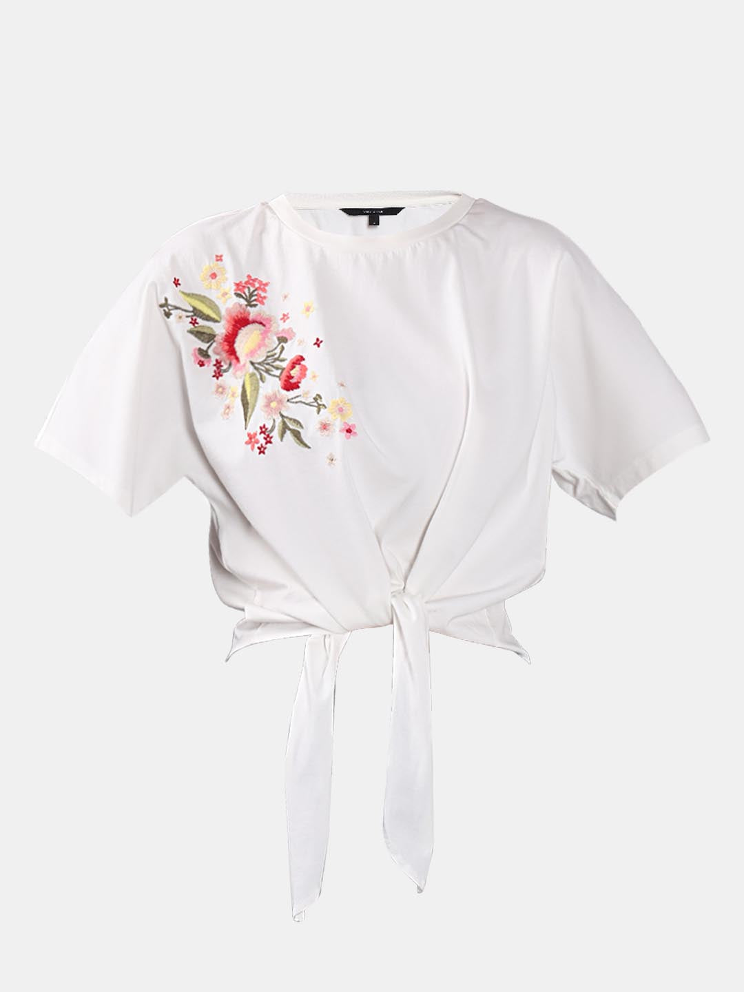 Vero Moda White Embroidered Print T-Shirt