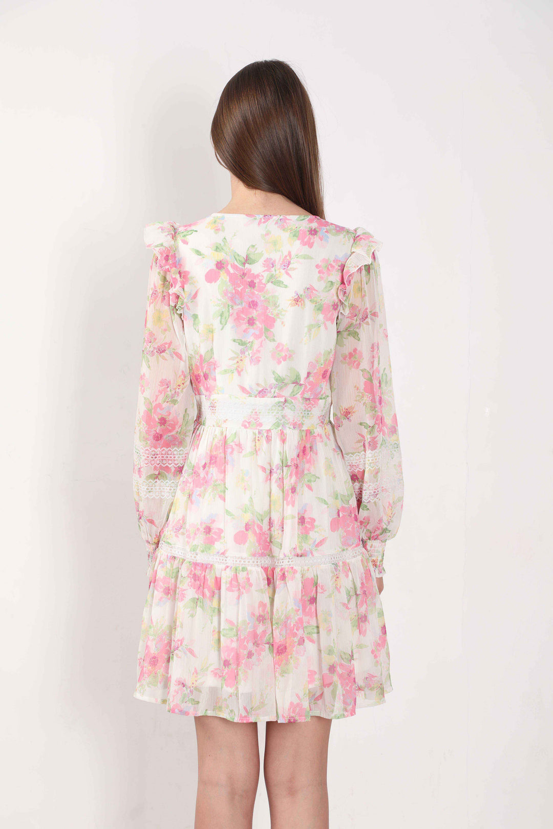 Vero Moda White Floral Print Mini Dress