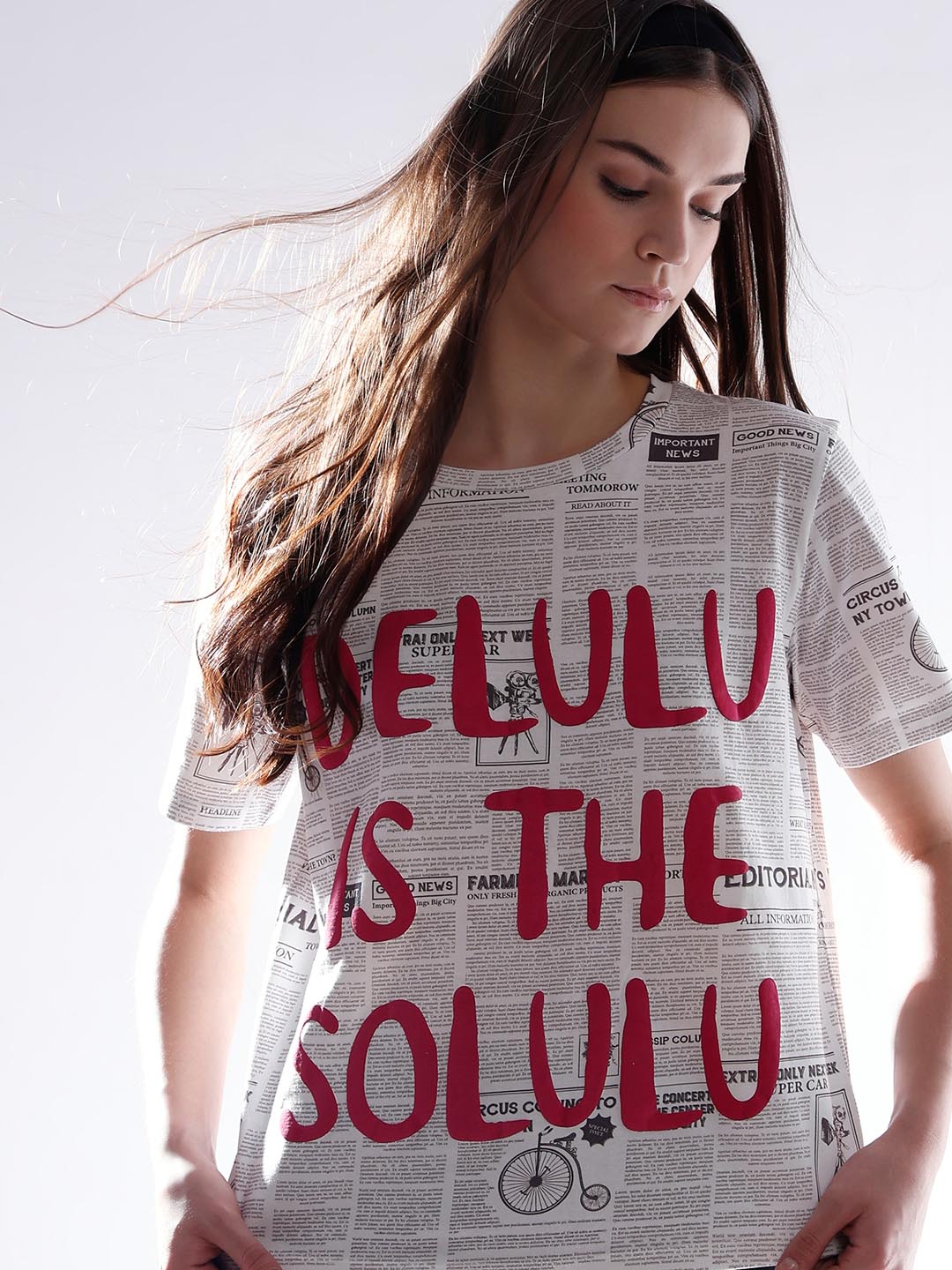 Vero Moda White Typographic Print T-Shirt