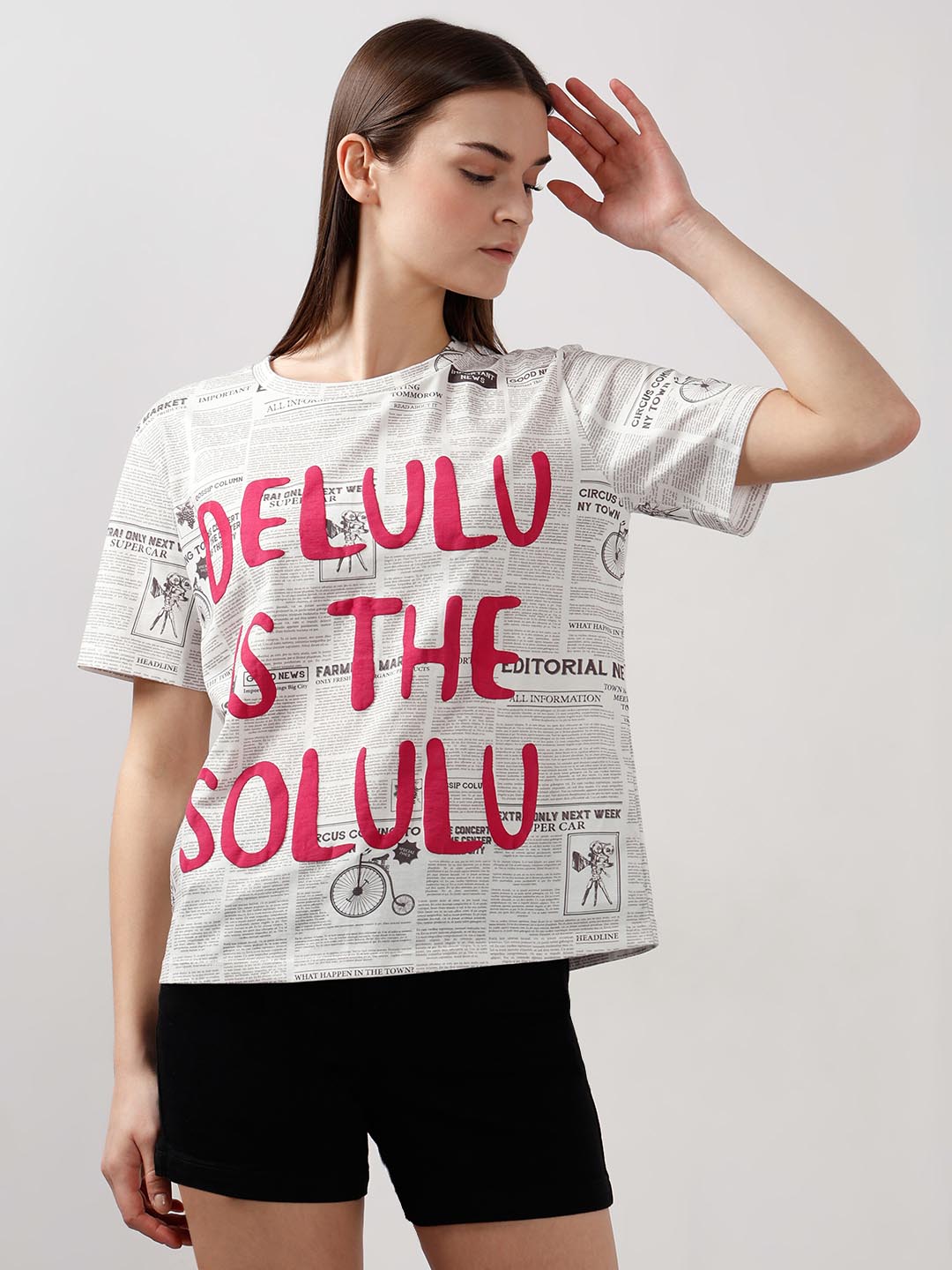 Vero Moda White Typographic Print T-Shirt