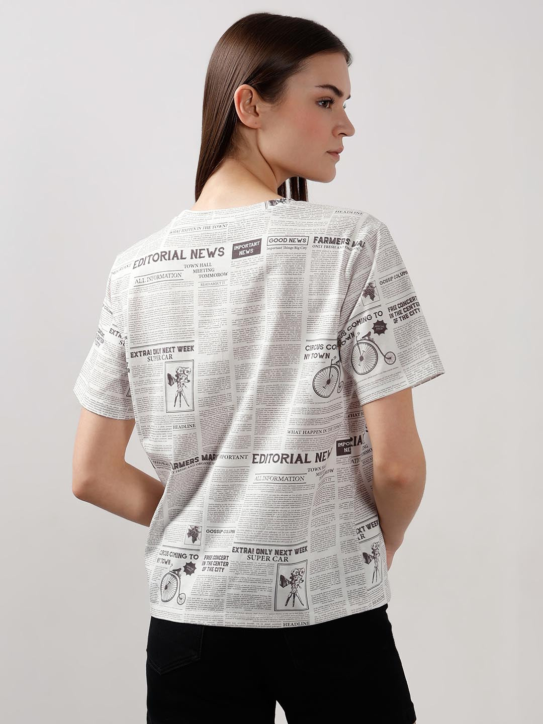 Vero Moda White Typographic Print T-Shirt