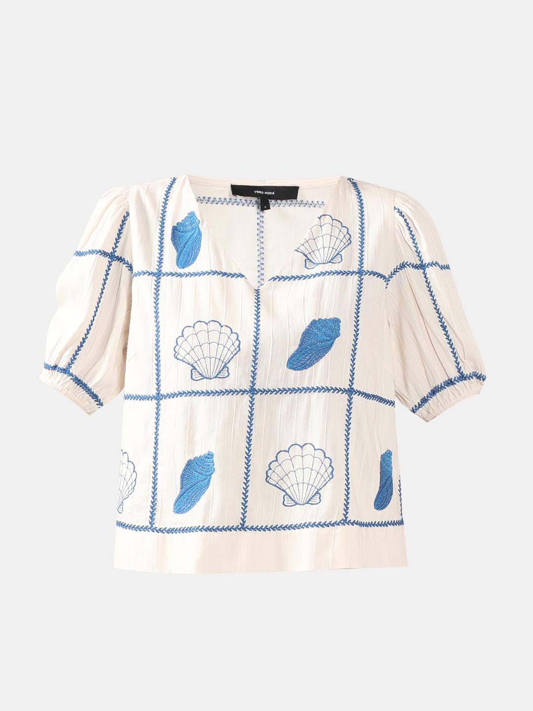 Vero Moda Ecru Embroidered Co-Ord Set Top