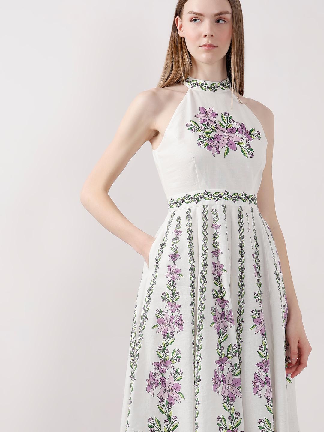 Vero Moda White Printed Asymmetric Dress