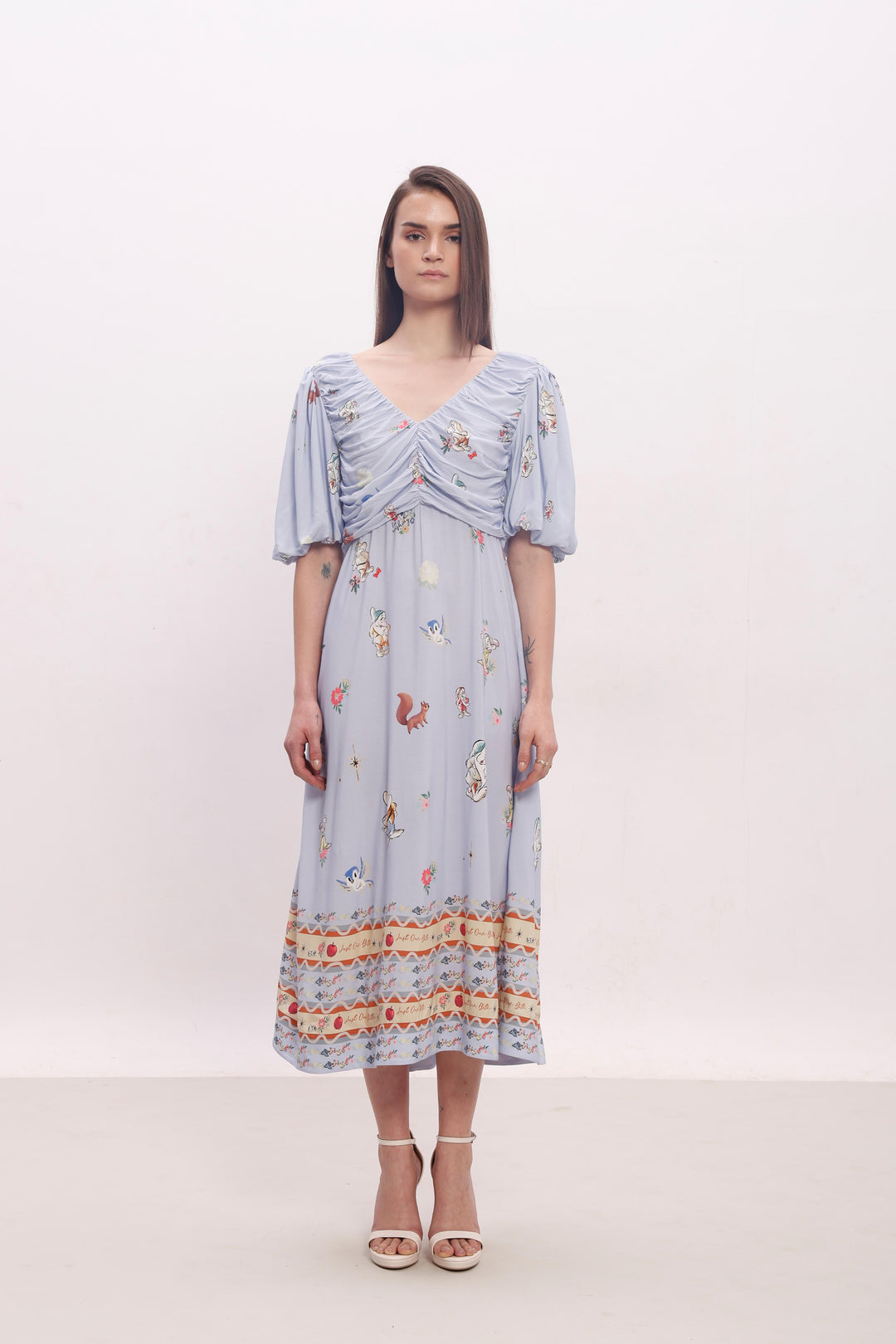 Vero Moda Blue Printed Midi Dress