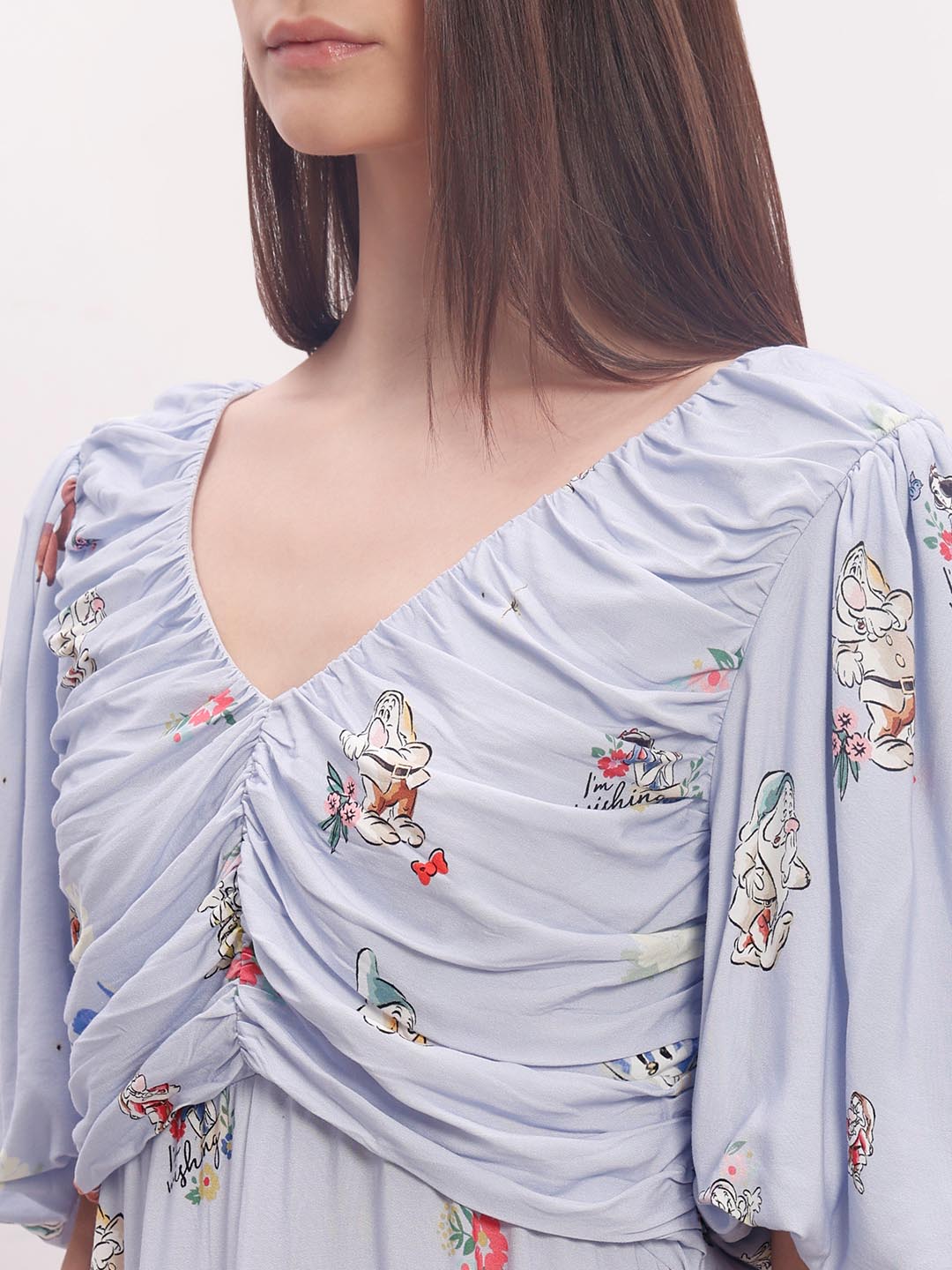 Vero Moda Blue Printed Midi Dress