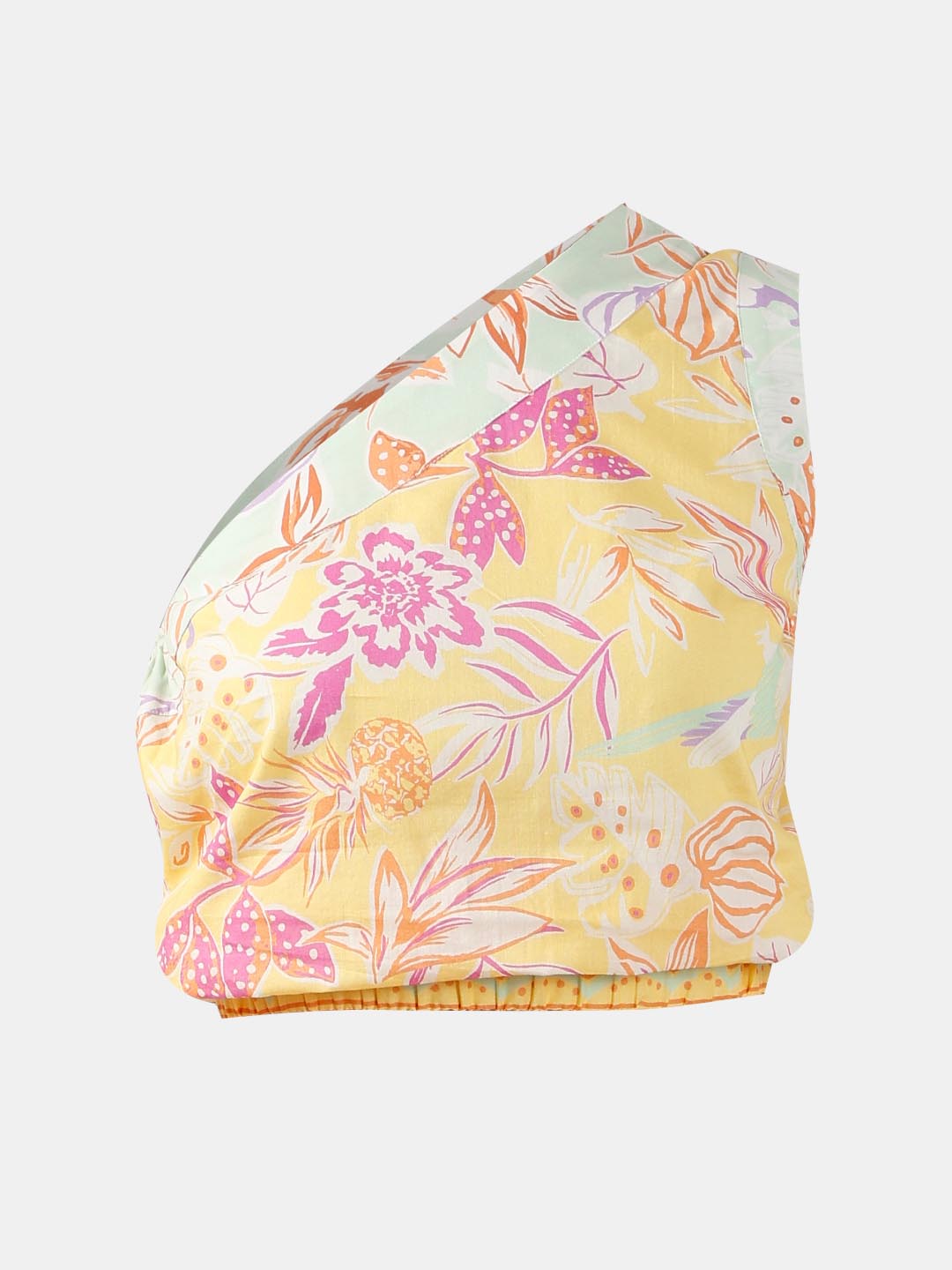 Vero Moda Yellow Floral One Shoulder Top