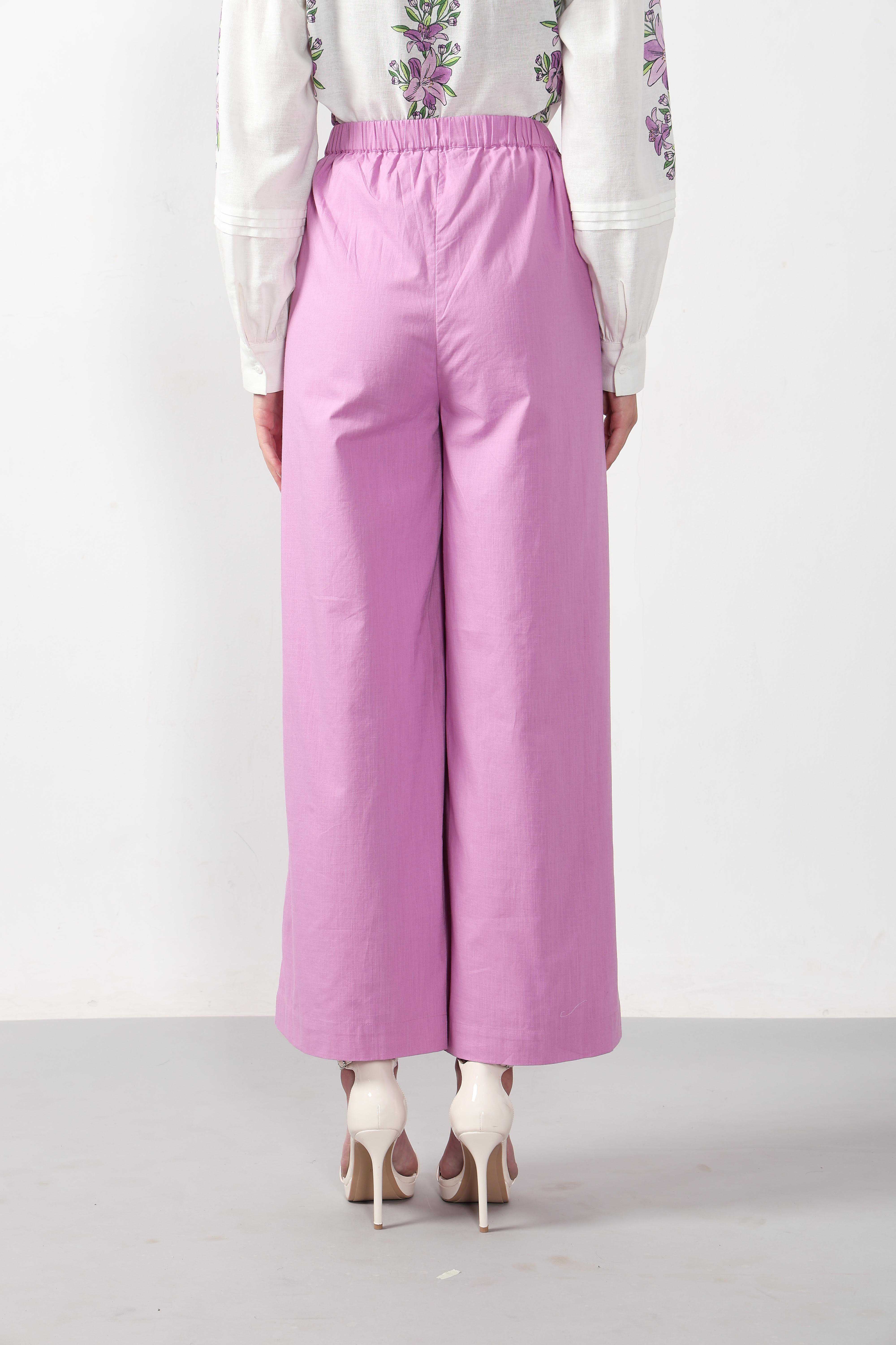Vero Moda Purple High Rise Flared Pants