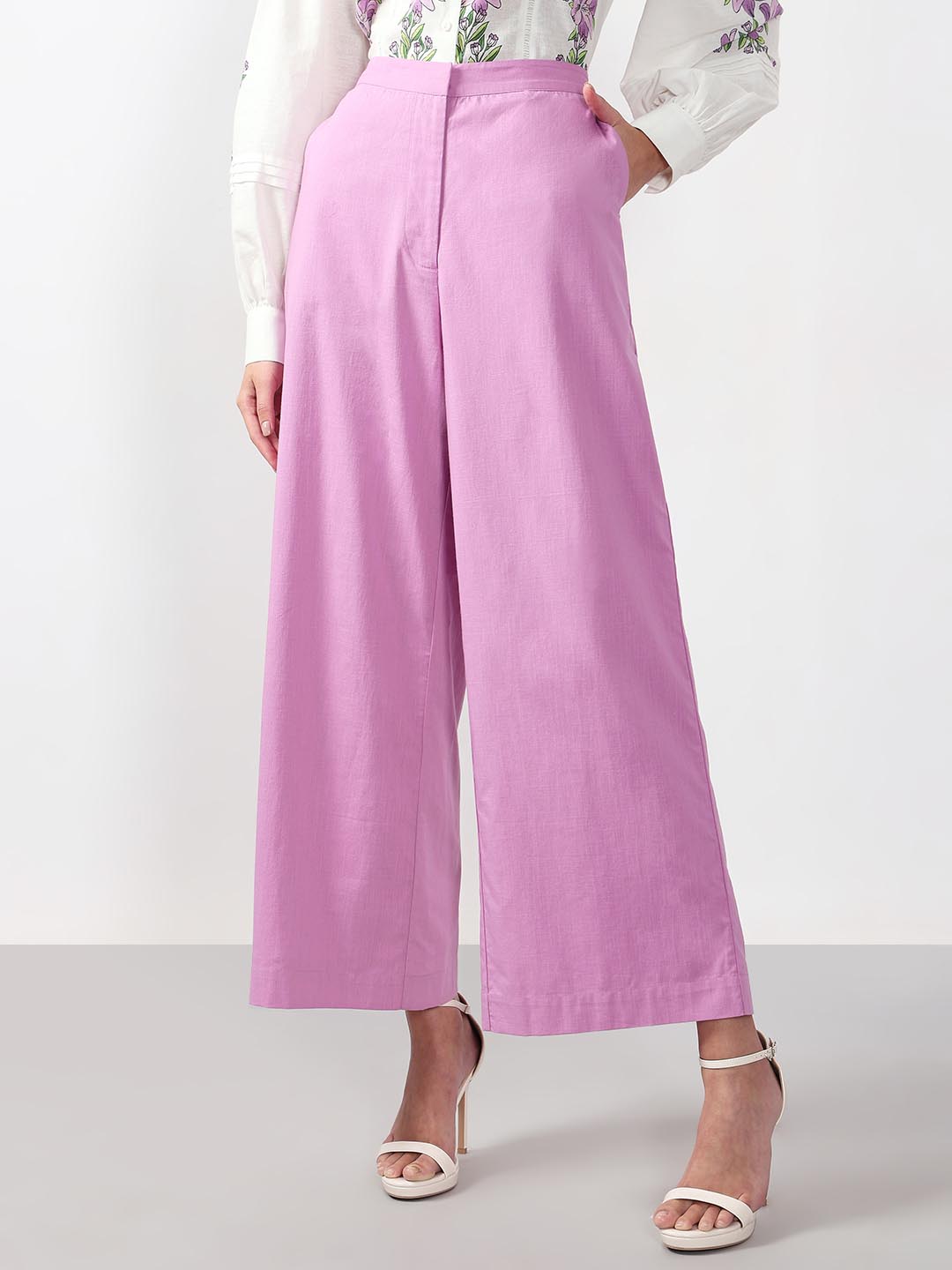 Vero Moda Purple High Rise Flared Pants