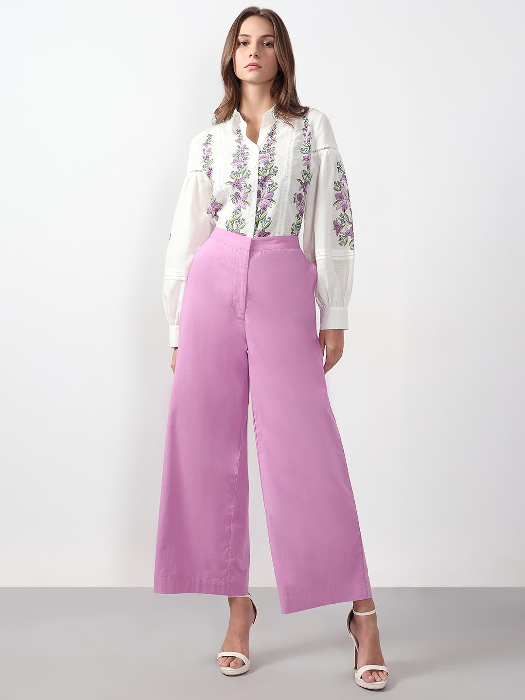 Vero Moda Purple High Rise Flared Pants