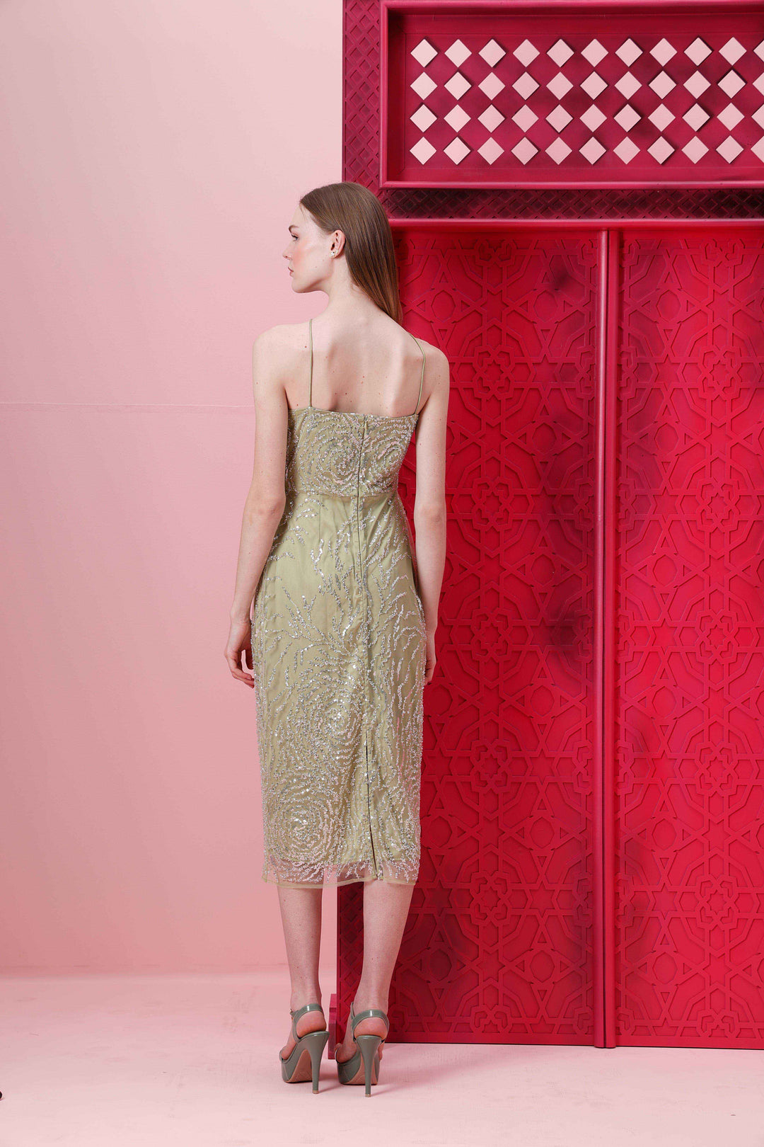 Vero Moda Marquee Sage Green Strappy Midi Dress