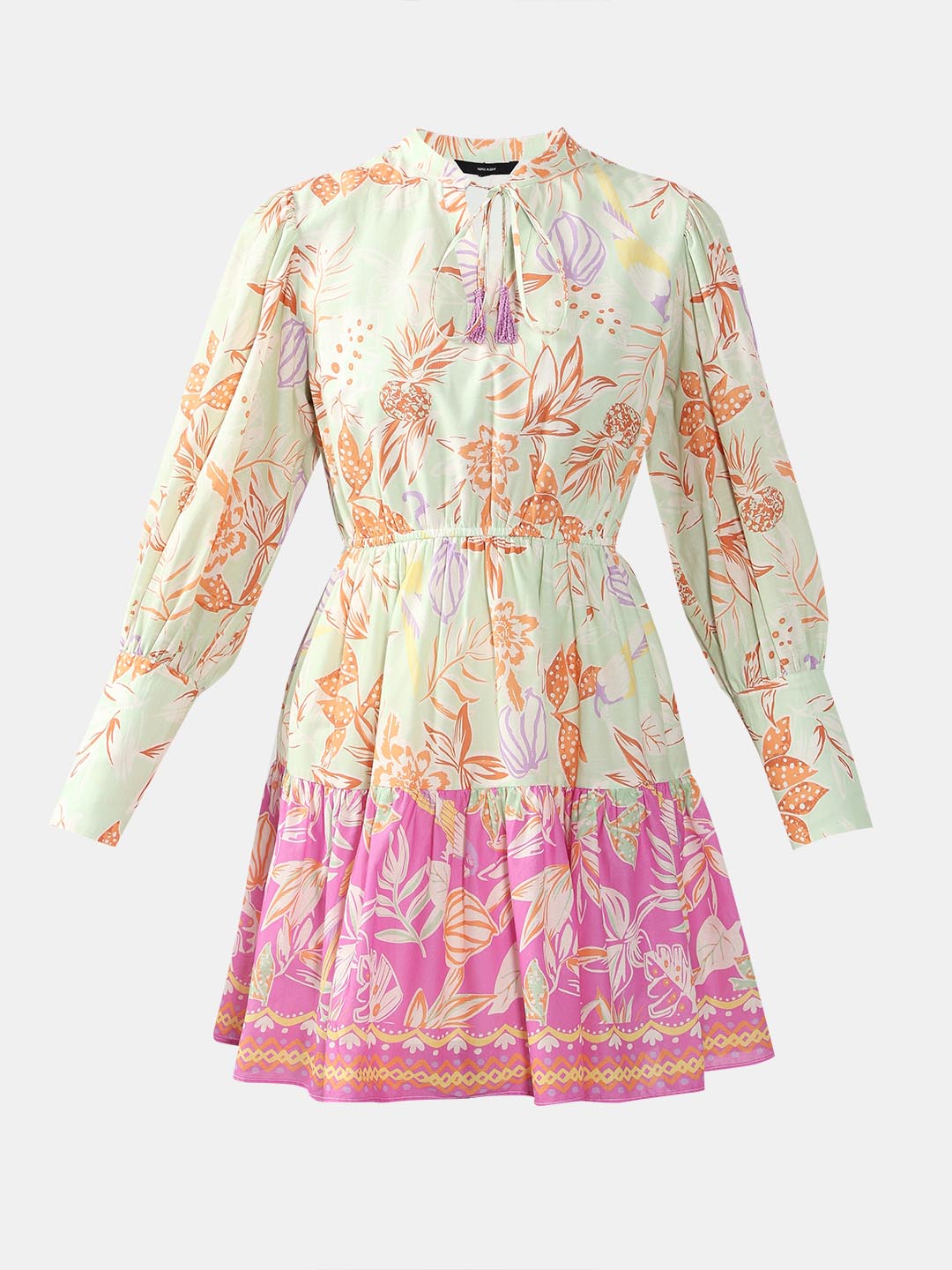 Vero Moda Green Floral Fit & Flare Dress