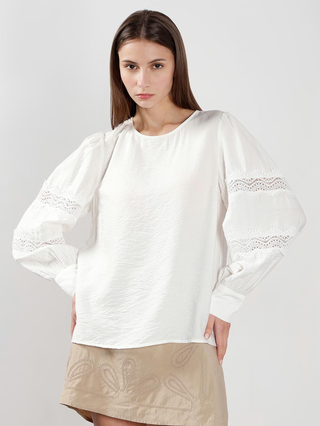 Vero Moda White Puff Sleeves Top