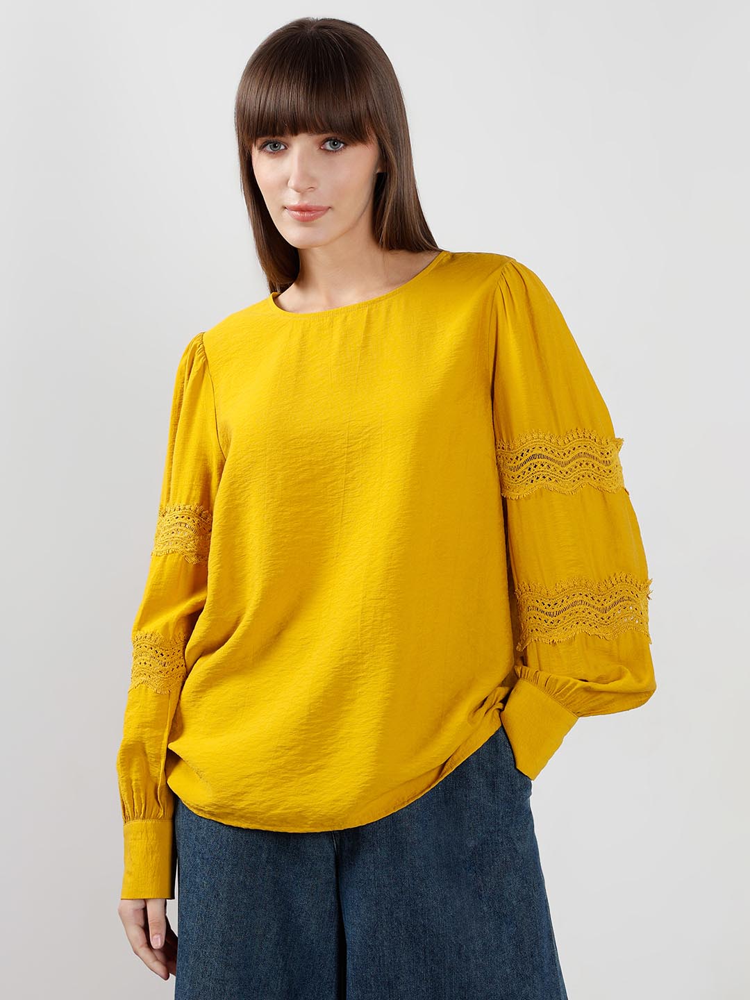 Vero Moda Yellow Puff Sleeves Top
