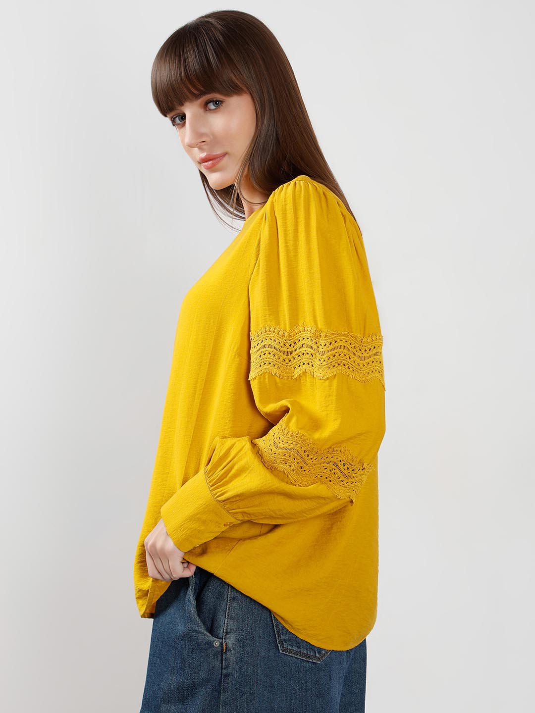 Vero Moda Yellow Puff Sleeves Top