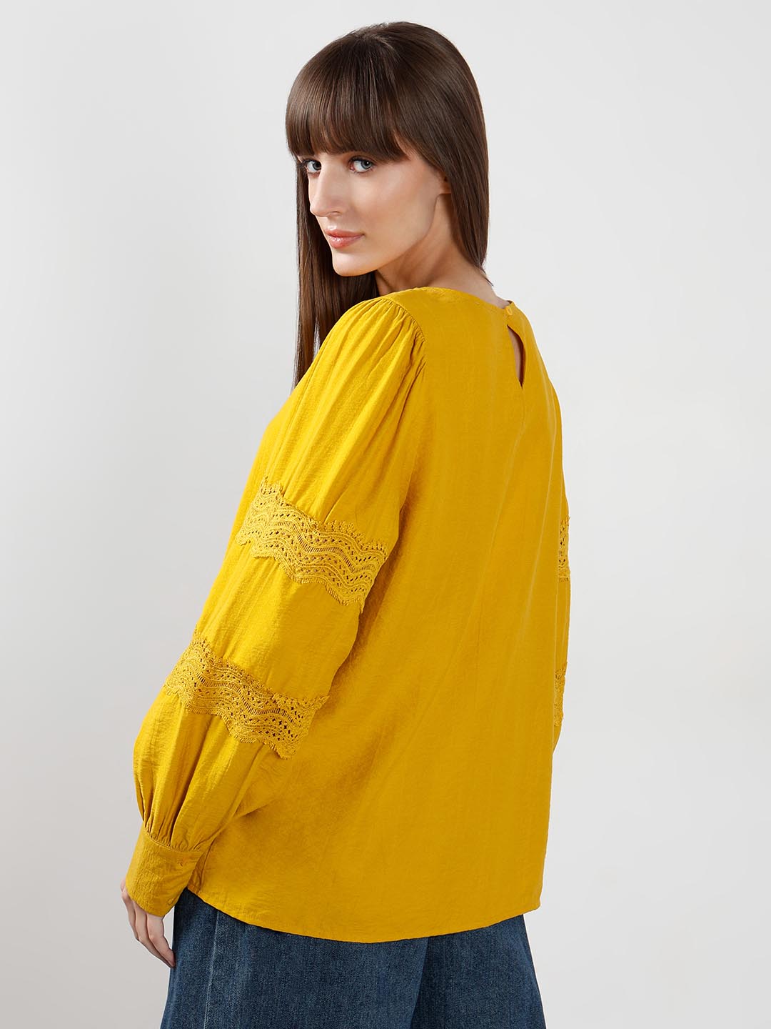 Vero Moda Yellow Puff Sleeves Top
