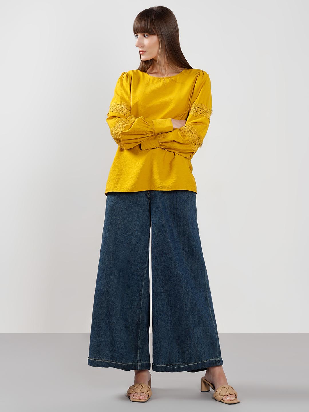 Vero Moda Yellow Puff Sleeves Top