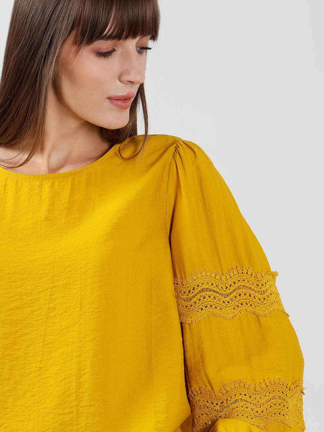 Vero Moda Yellow Puff Sleeves Top