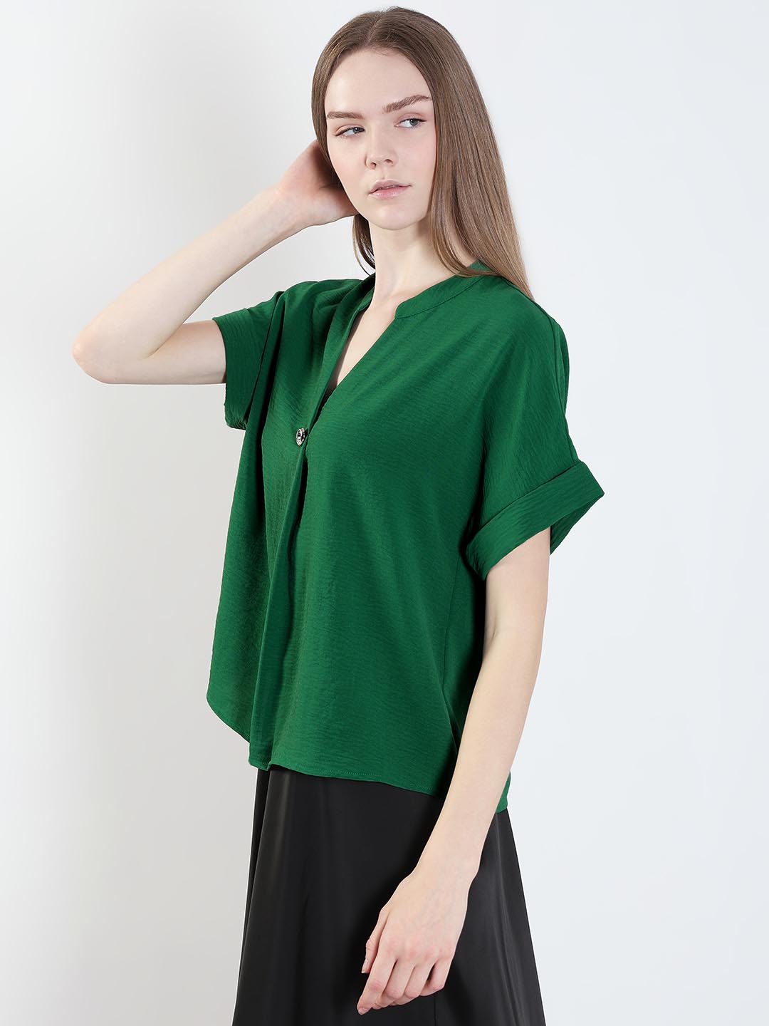 Green Short Sleeves Top