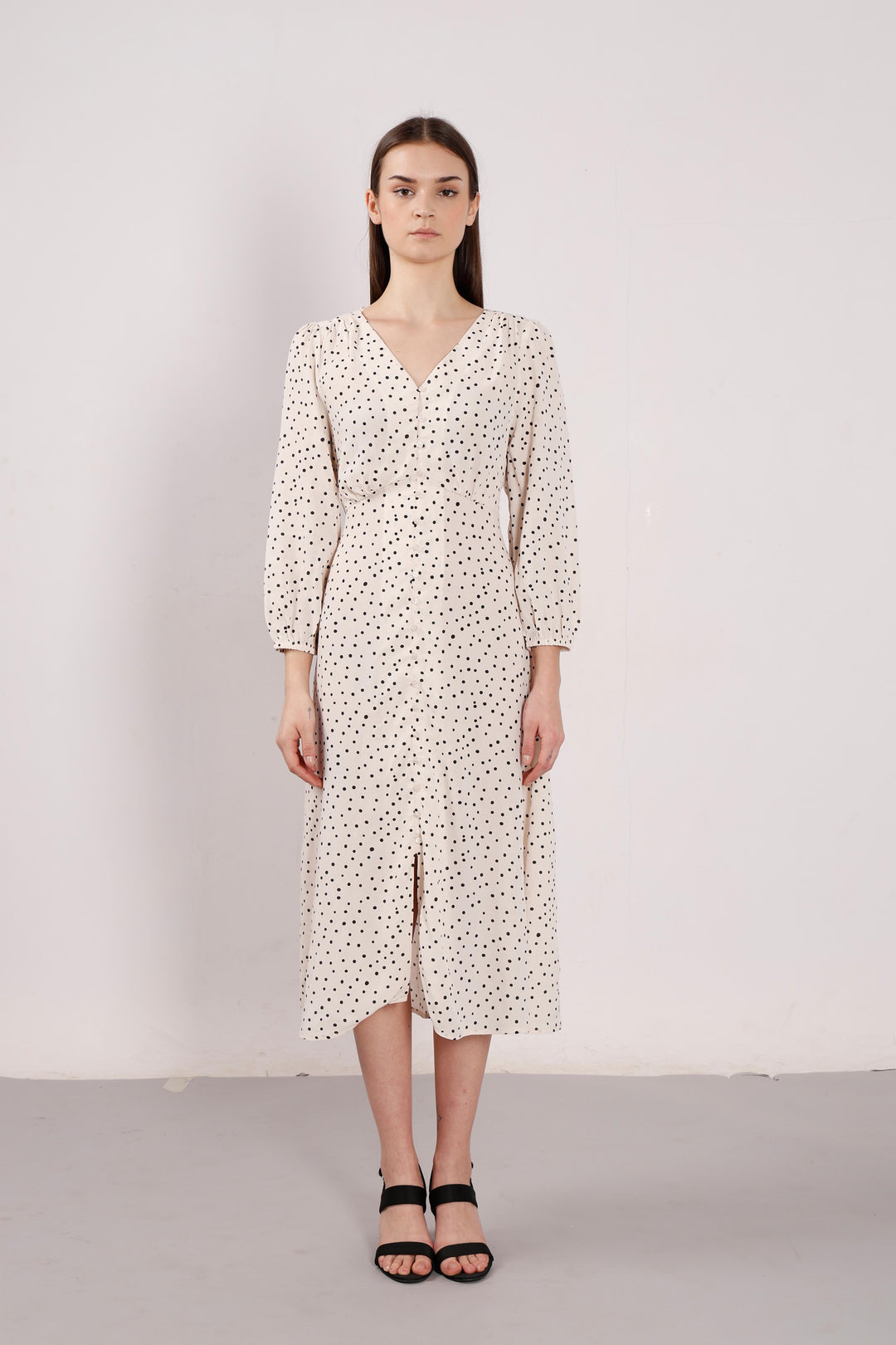Vero Moda White Printed Midi Dress